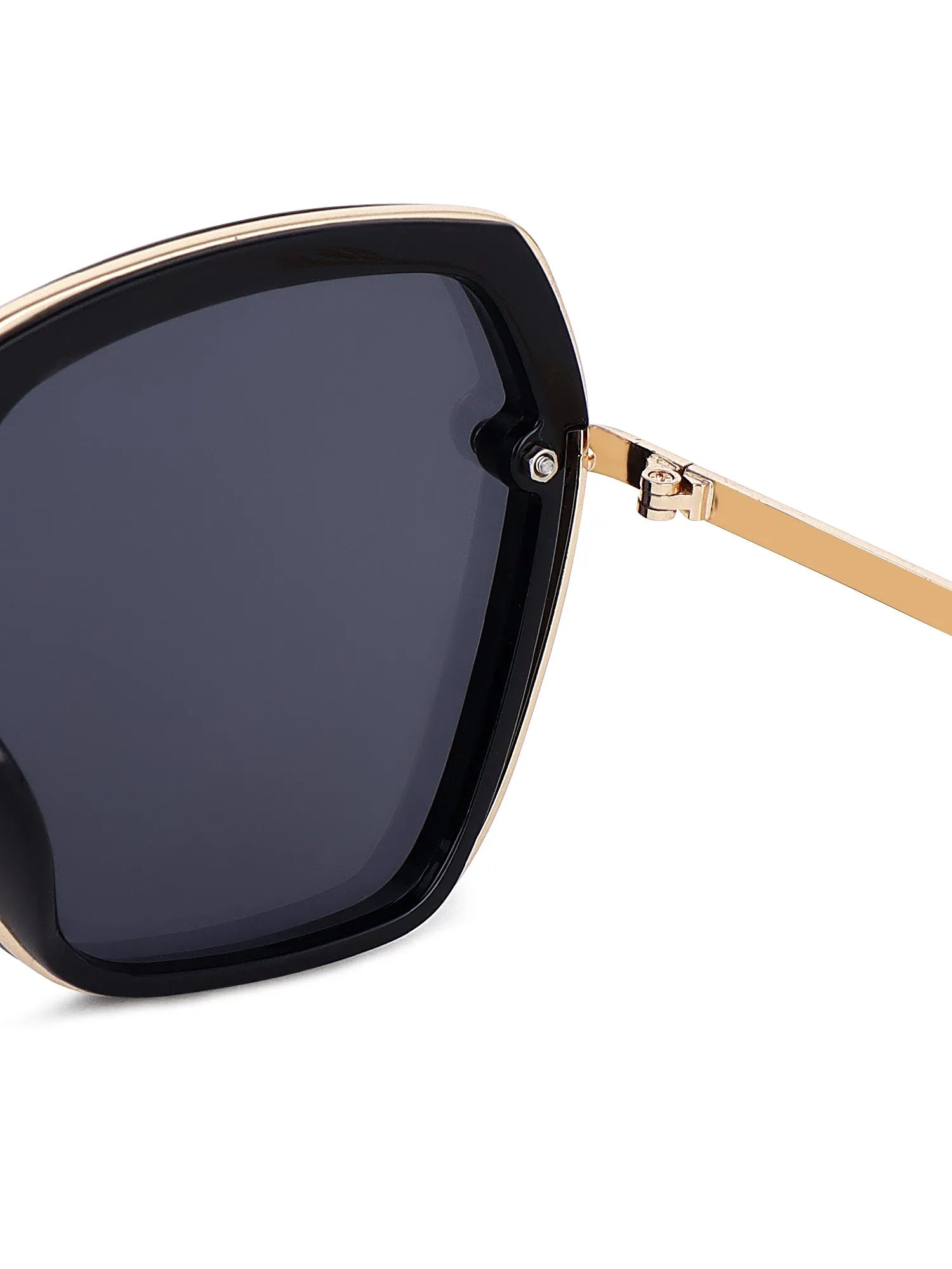 Lyra | Black Large Full Rim Hexagonal Sunglasses for Women [UV-protected]