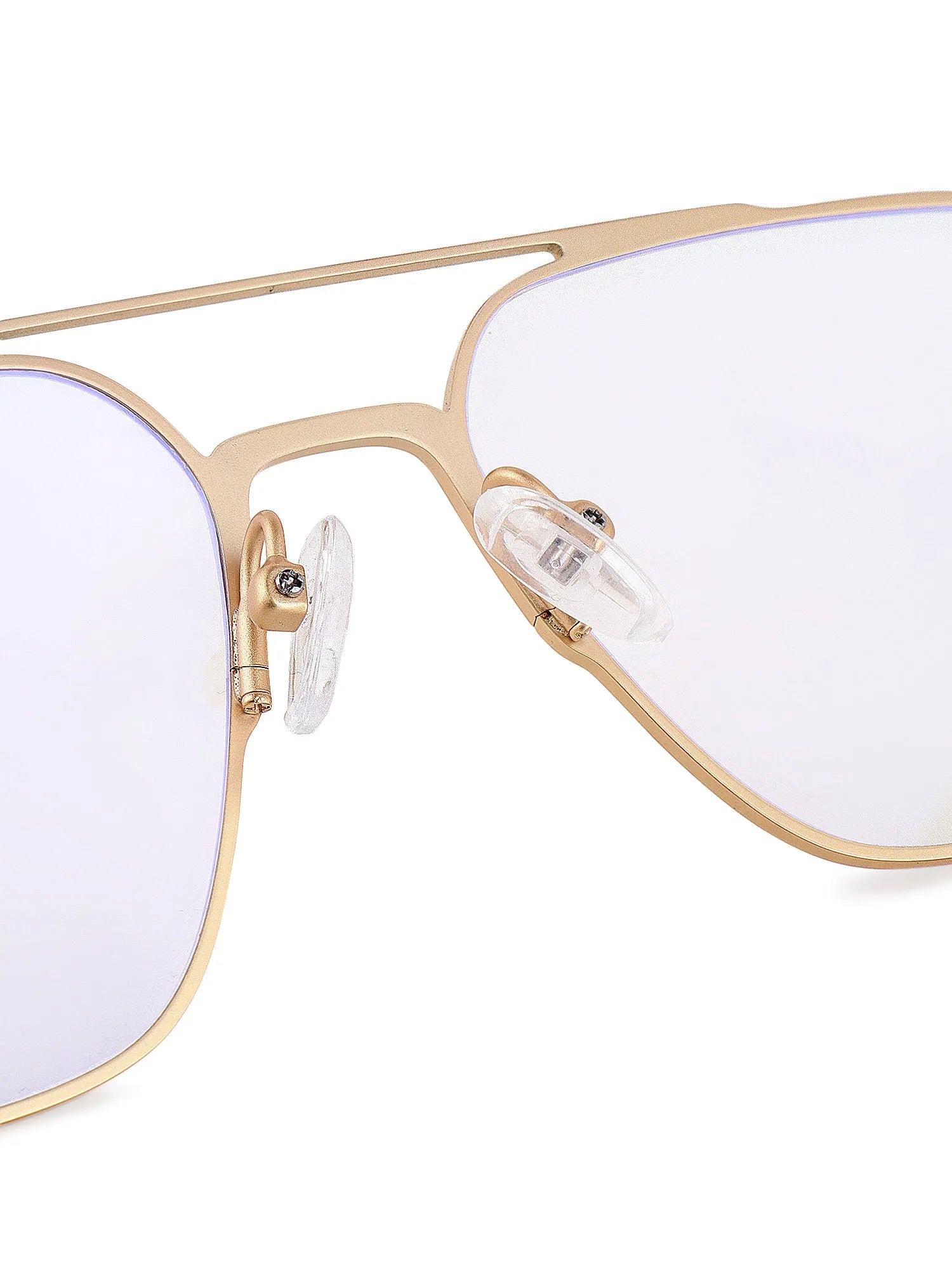 Baelora | Golden Large Full Rim Rectangle Clip-on for Men & Women [UV-protected]