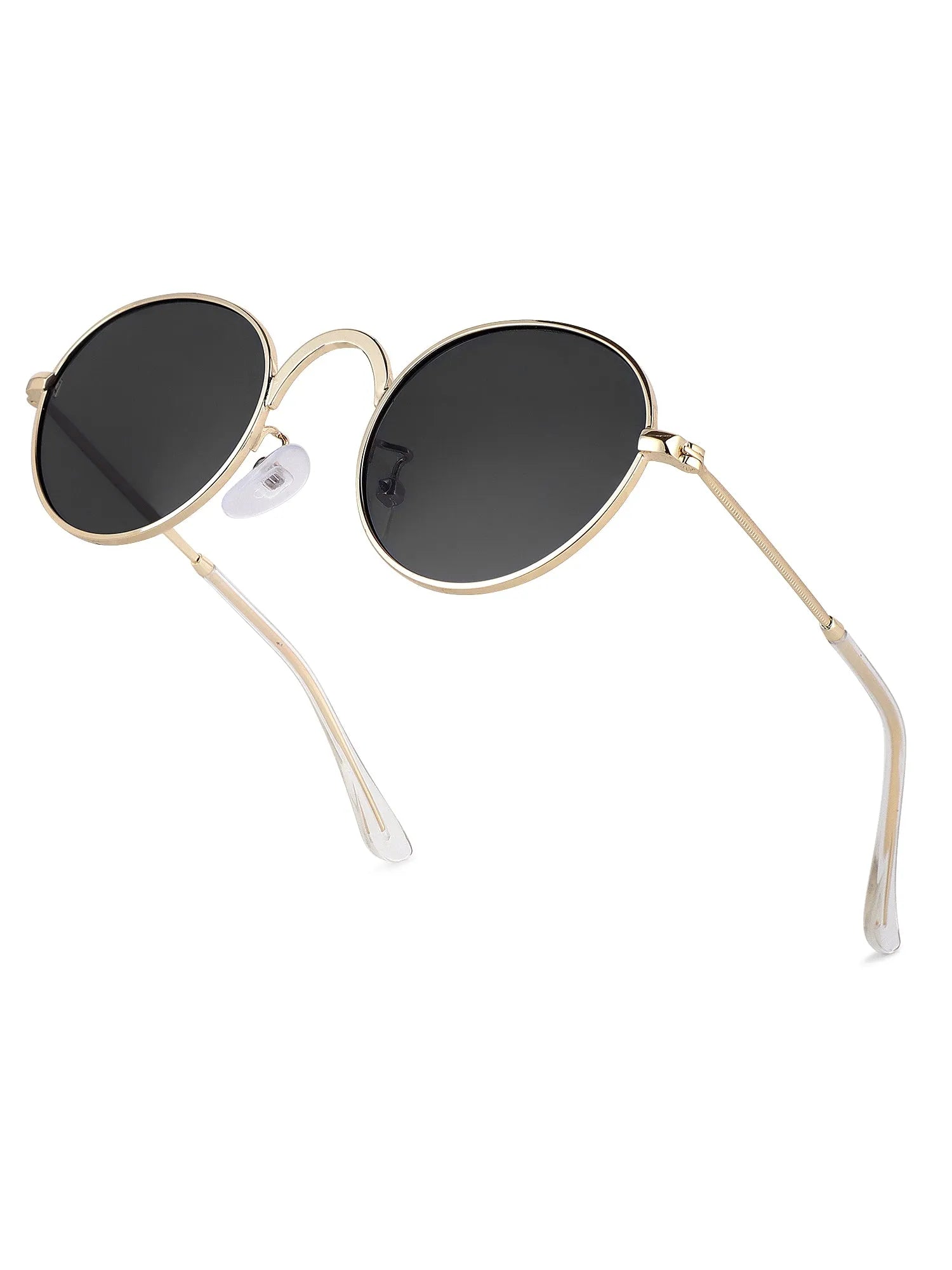 Nylora | Grey Small Full Rim Round Sunglasses for Kids [UV-protected]