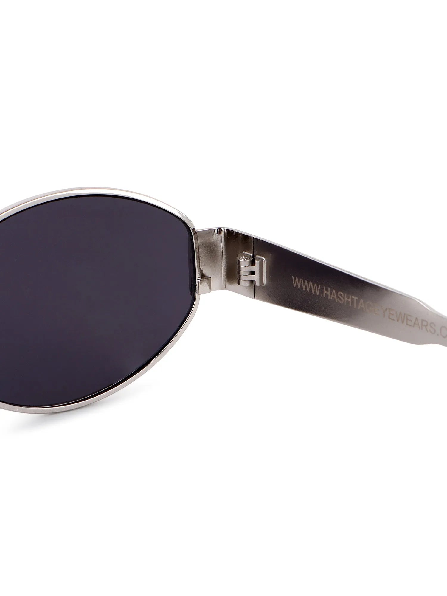 Fynora | Silver Medium Full Rim Oval Sunglasses for Women [UV-protected]