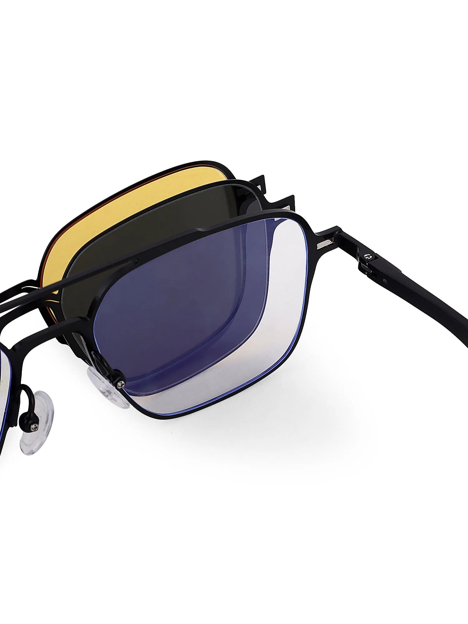 Baelora | Black Large Full Rim Rectangle Clip-on for Men & Women [UV-protected]