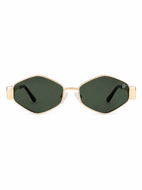 Ecliptor | Green Medium Full Rim Diamond Sunglasses for Women [UV-protected]