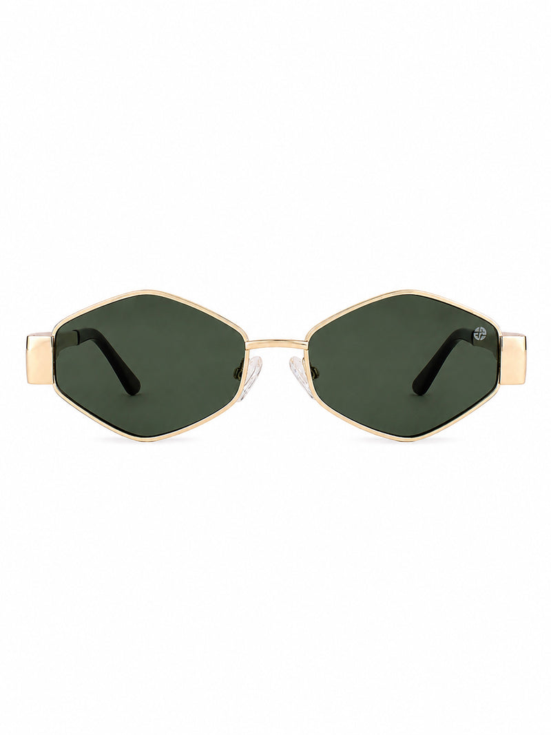 Ecliptor | Green Medium Full Rim Diamond Sunglasses for Women [UV-protected]