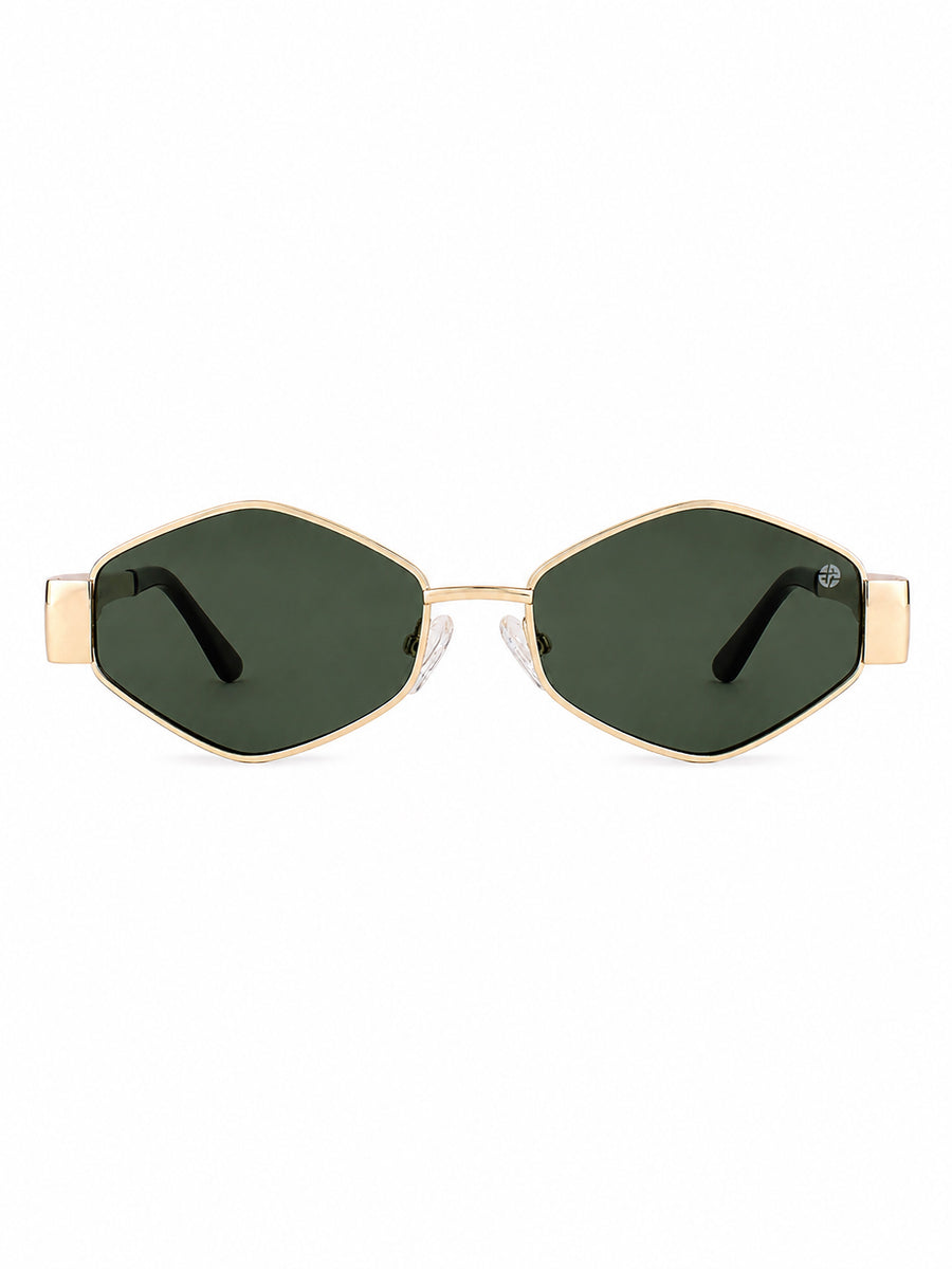 Ecliptor | Green Medium Full Rim Diamond Sunglasses for Women [UV-protected]