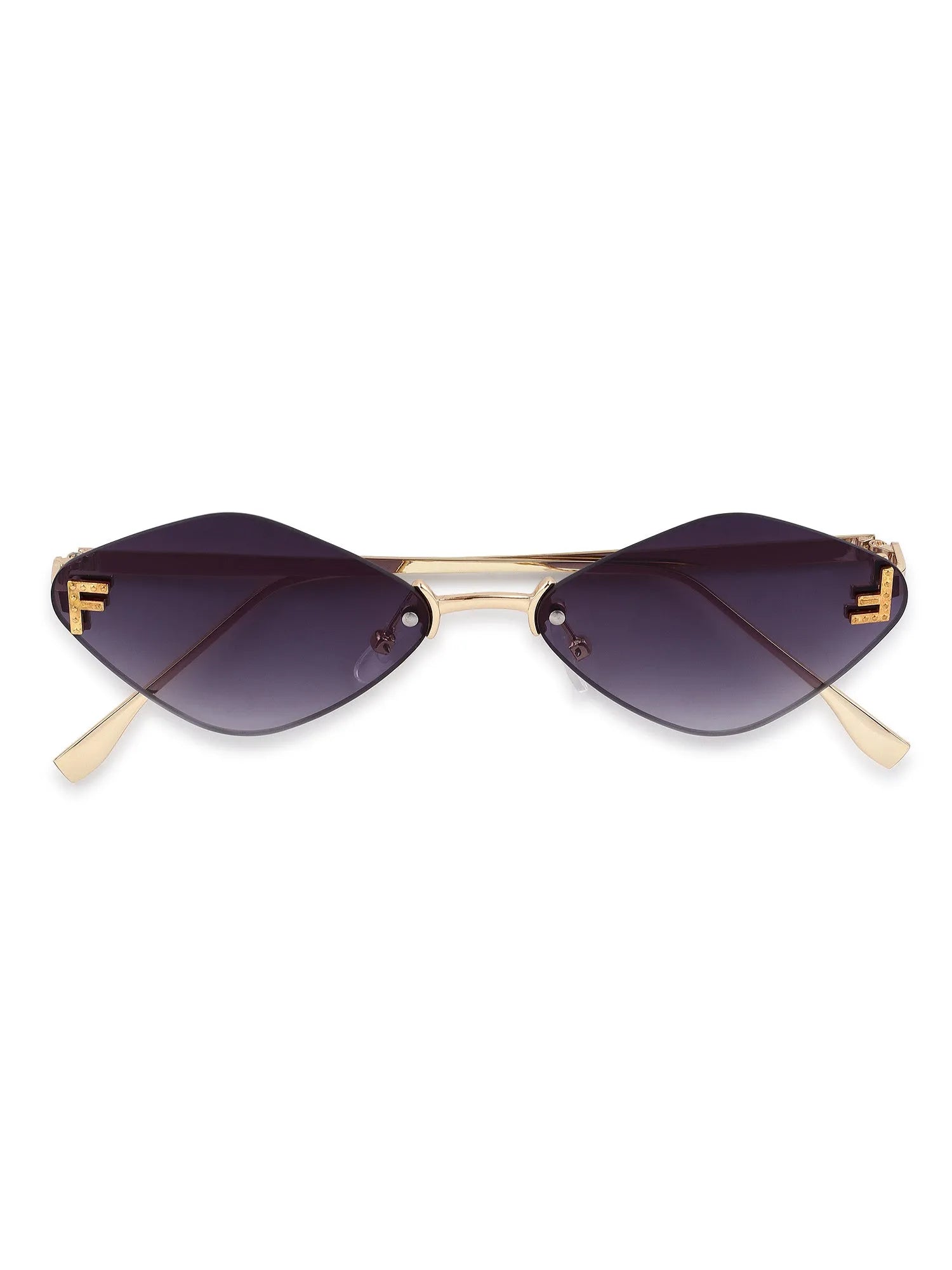 Xelora | Grey Small Rim Less Diamond Sunglasses for Women [UV-protected]