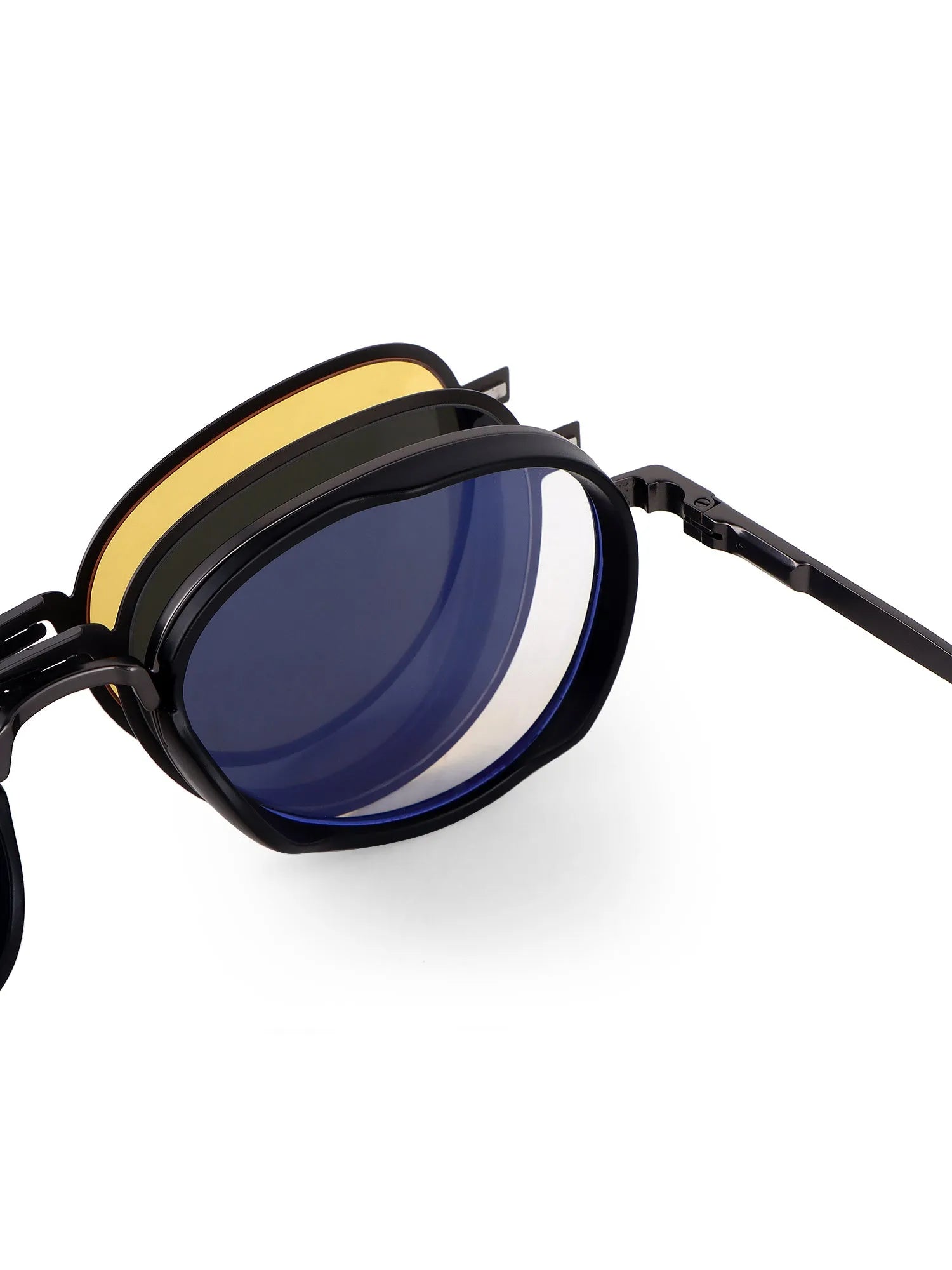 Caelium | Grey & Black Large Full Rim Aviator Clip-on for Men & Women [UV-protected]