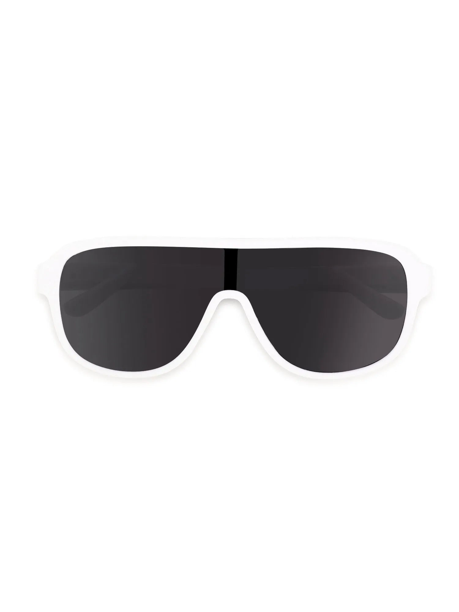 Quasor | White Extra-Large Full Rim Shield Sports for Men & Women [Polarized]