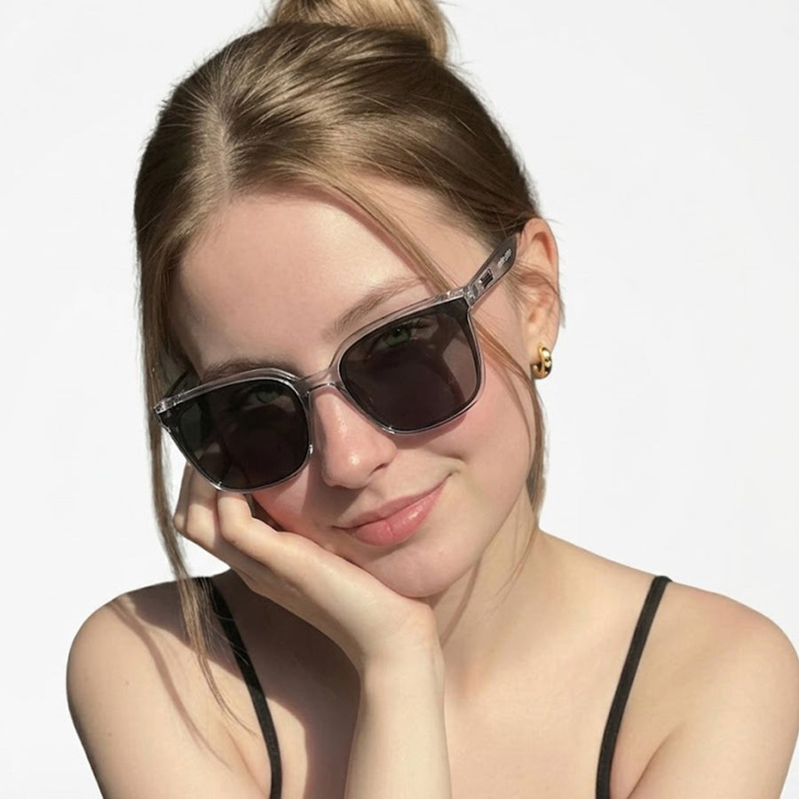 Lumor | Transparent-Grey Medium Full Rim Square Sunglasses for Women [UV-protected]