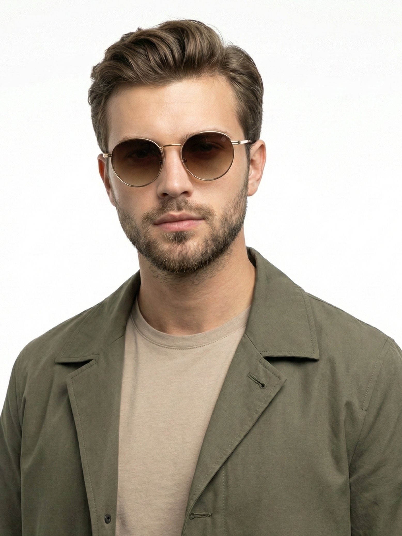 Solyra | Brown Medium Full Rim Oval Sunglasses for Men [UV-protected]