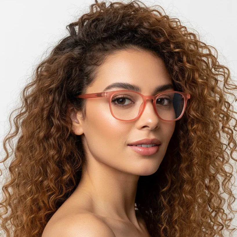 Clario | Transparent Red Medium Full Rim RECTANGLE Computer Glasses for Men & Women [Blue Block]