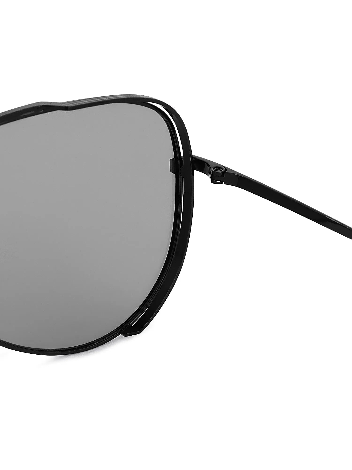 Crythra | Black Large Full Rim Aviator Sunglasses for Men [Polarized]