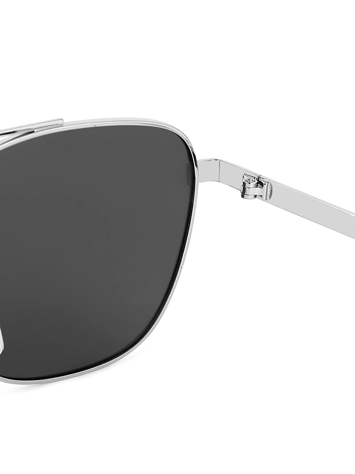 Quivion | Silver Large Full Rim Square Sunglasses for Men [Polarized]