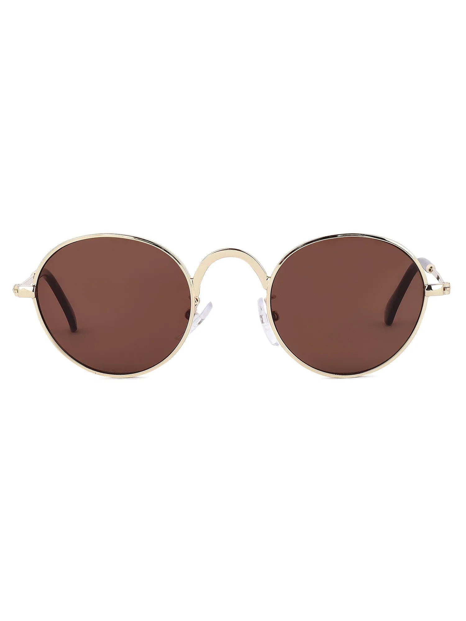 Nylora | Brown Small Full Rim Round Sunglasses for Kids [UV-protected]
