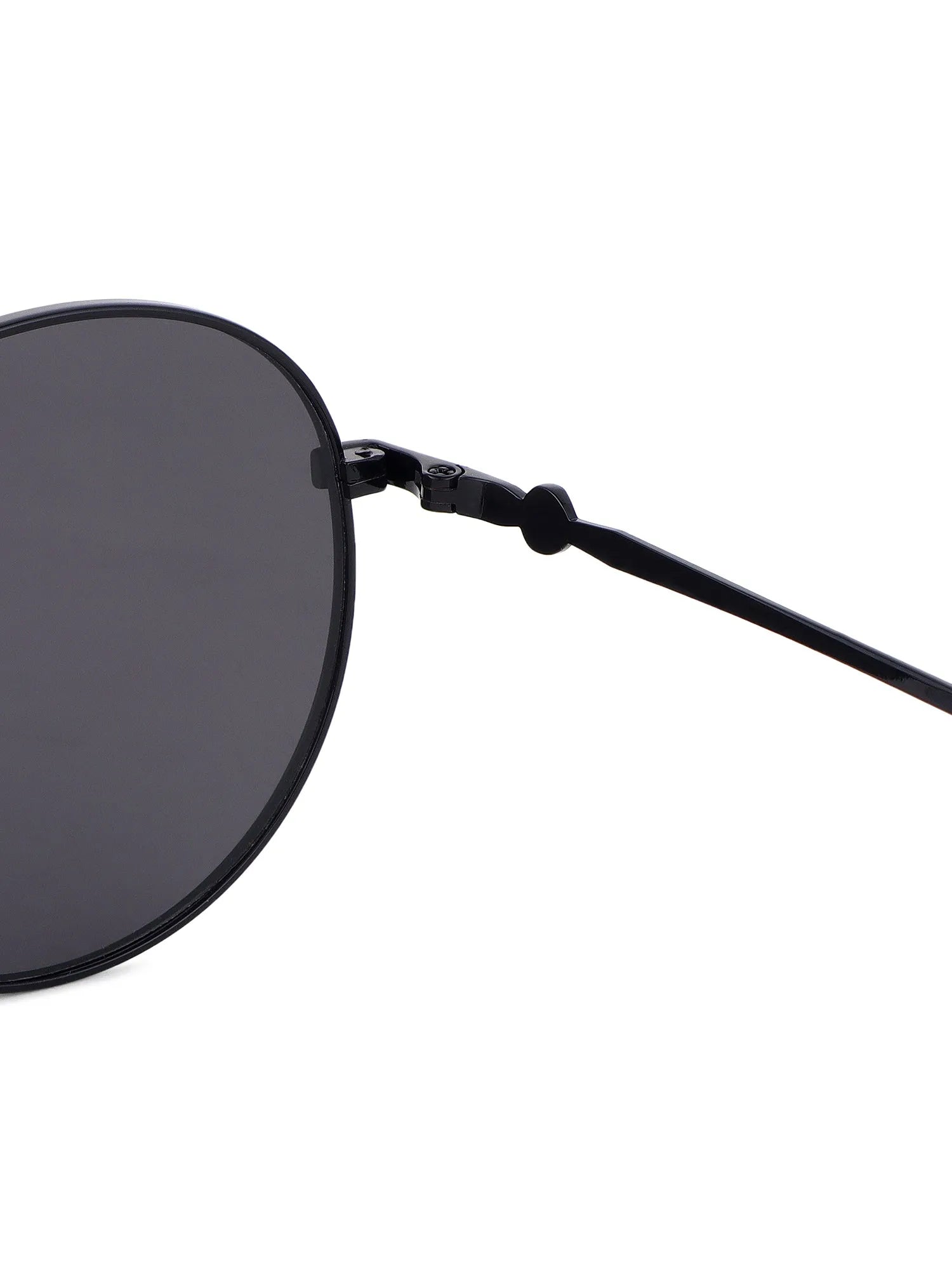 Dravyn | Black Medium Full Rim Round Sunglasses for Men & Women [Polarized]