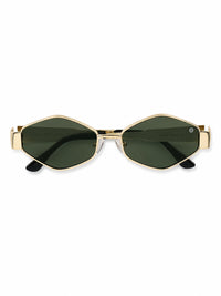 Ecliptor | Green Medium Full Rim Diamond Sunglasses for Women [UV-protected]