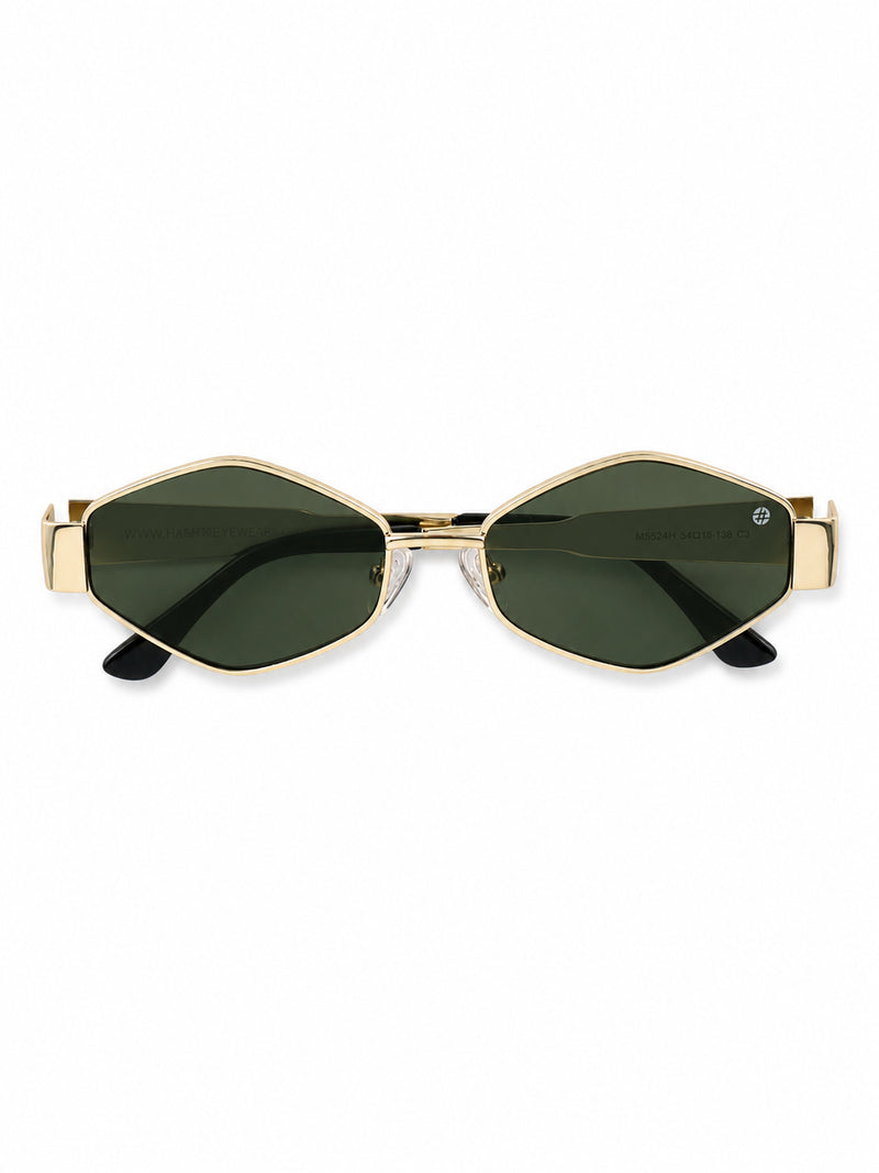 Ecliptor | Green Medium Full Rim Diamond Sunglasses for Women [UV-protected]
