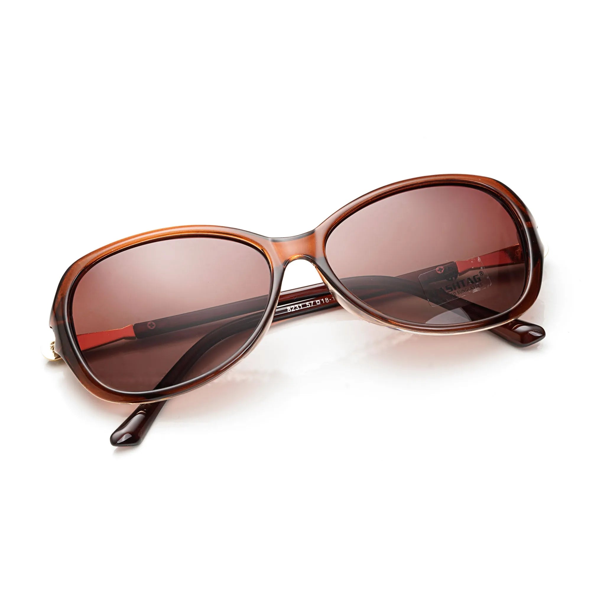 Crystara | Red Large Full Rim Butterfly Sunglasses for Women [Polarized]