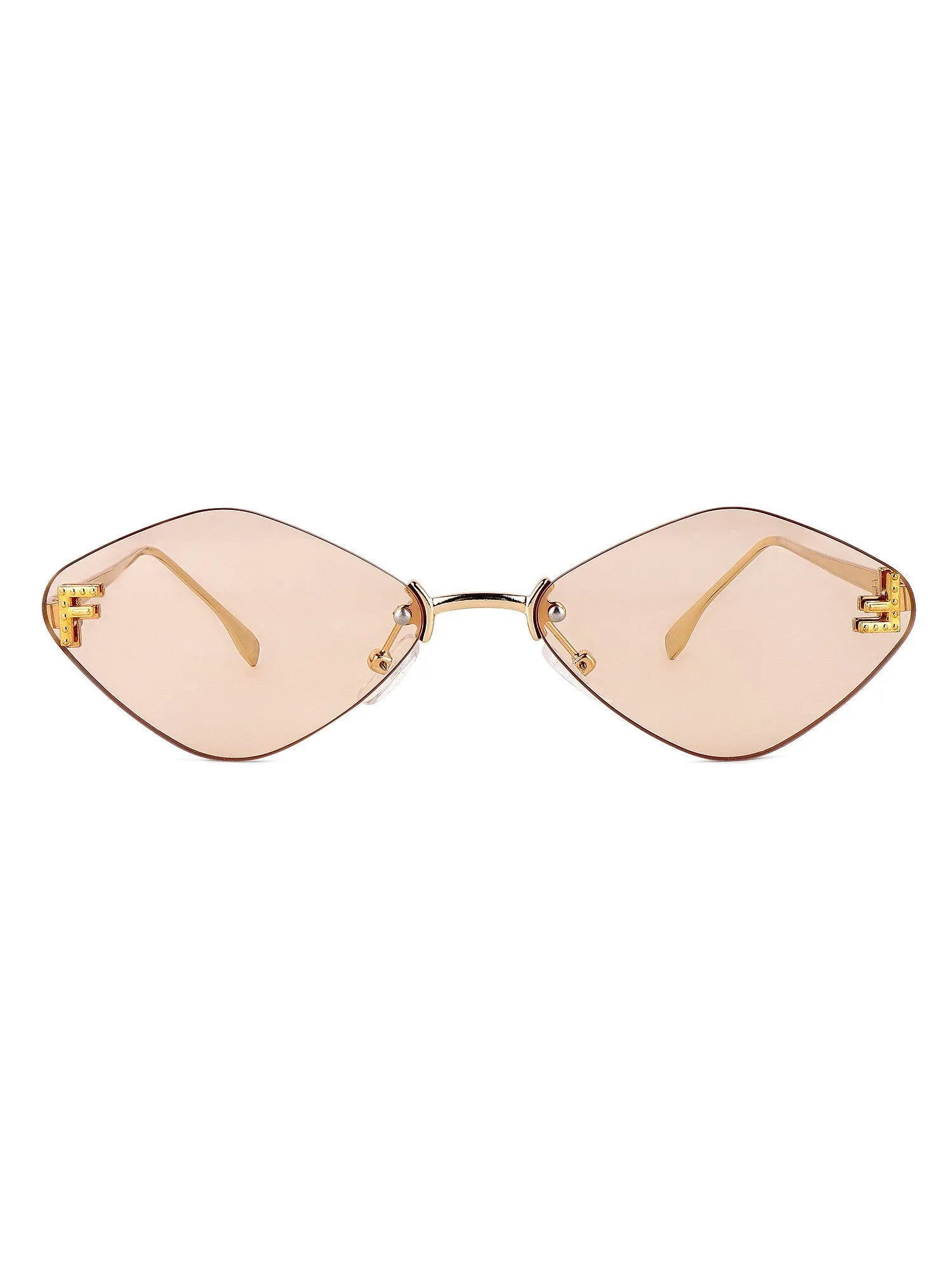 Xelora | Light Yellow Small Rim Less Diamond Sunglasses for Women [UV-protected]