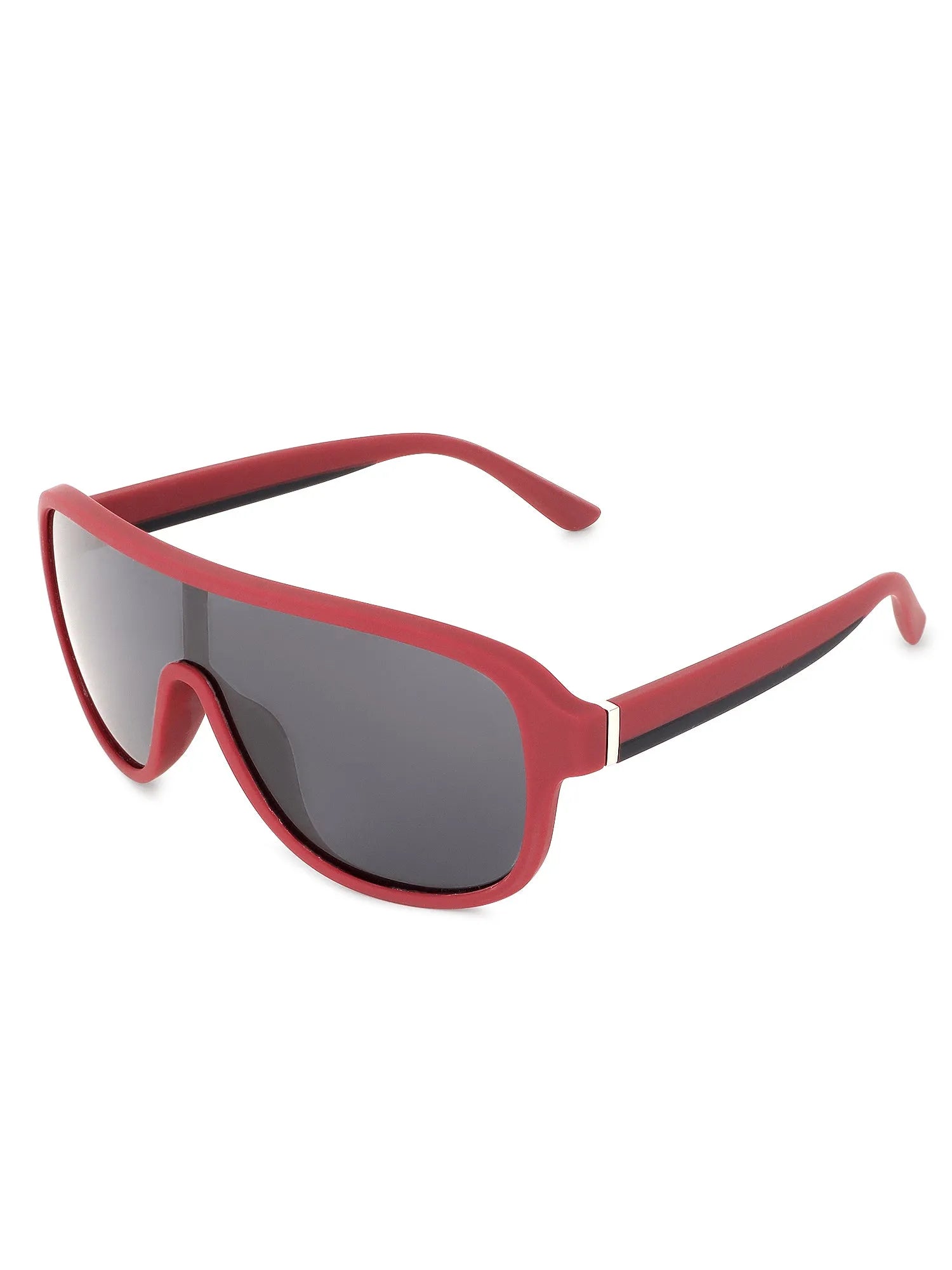 Quasor | Red Extra-Large Full Rim Shield Sports for Men & Women [Polarized]