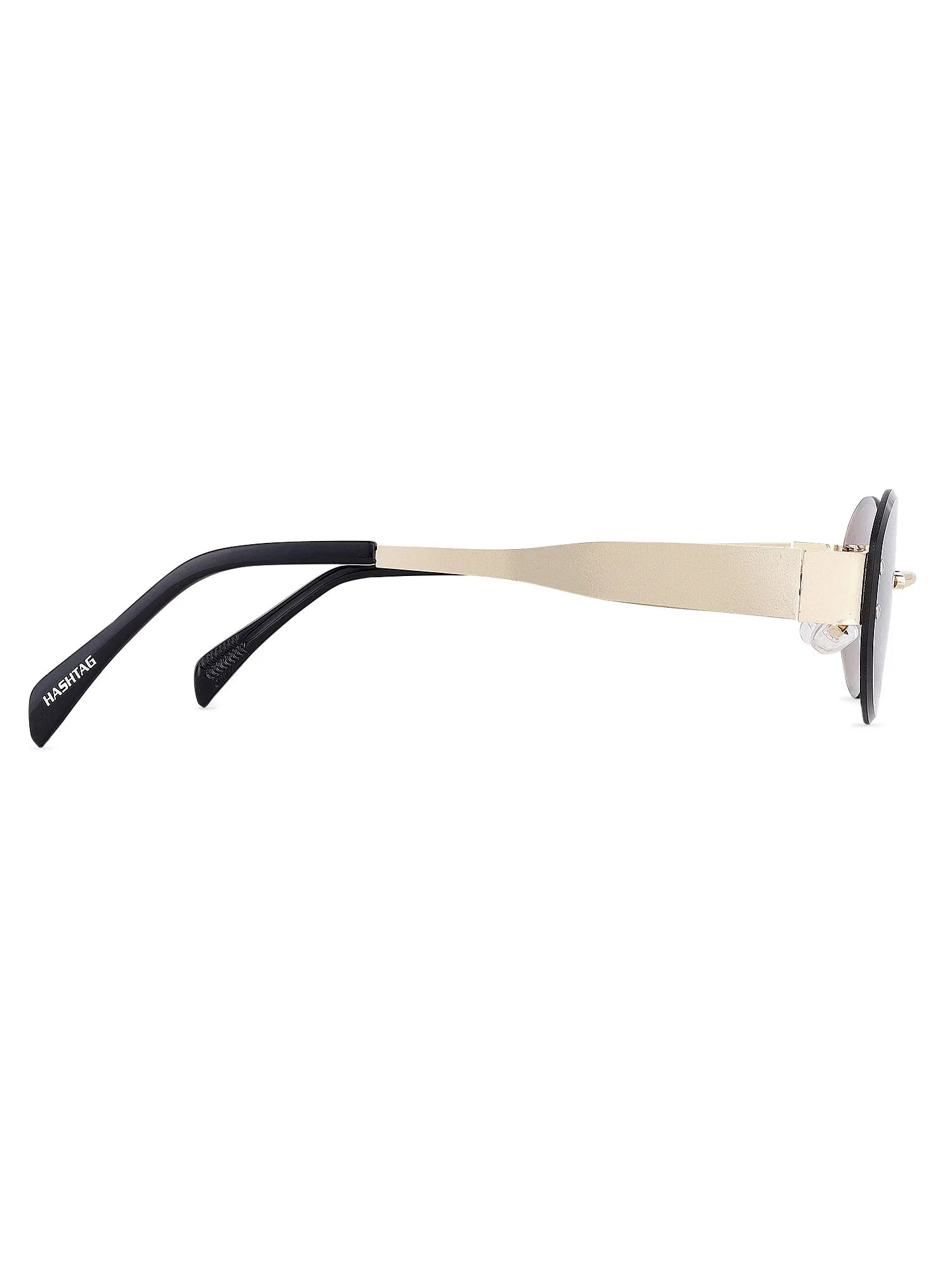 Kitto | Golden Medium Rim Less Oval Sunglasses for Men & Women [UV-protected]