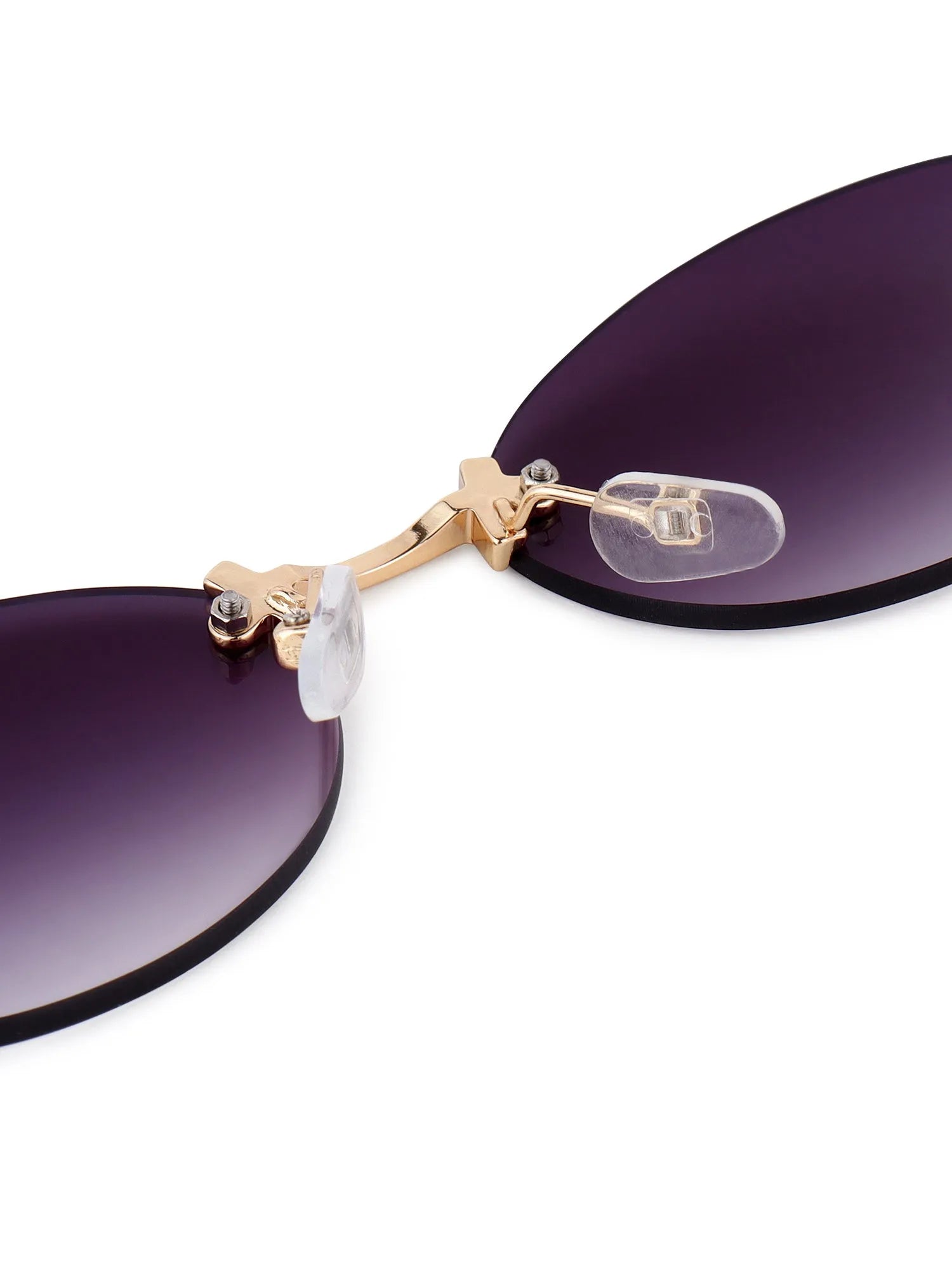 Quasar | Gradient Purple Small Rim Less Oval Sunglasses for Women [UV-protected]