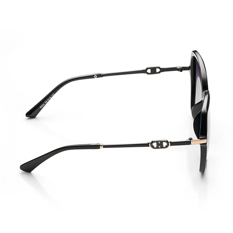 Eclipta | Black Large Full Rim Rectangle Sunglasses for Women [Polarized]