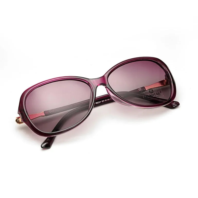 Crystara | Purple Large Full Rim Butterfly Sunglasses for Women [Polarized]