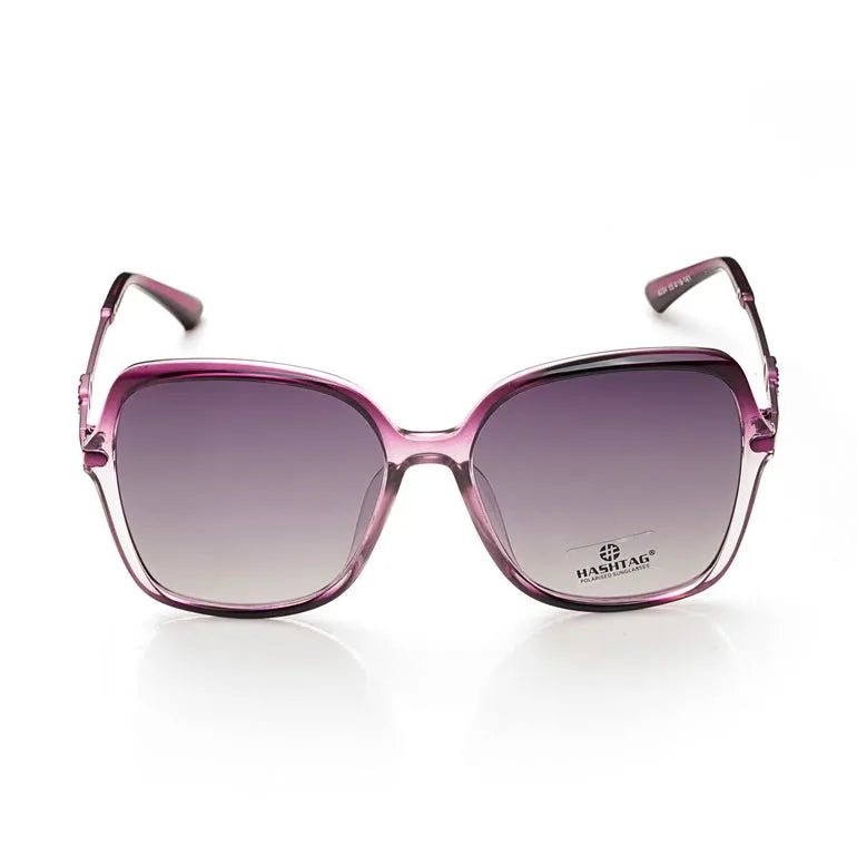 Eclipta | Purple Oversized Full Rim Rectangle Sunglasses for Women [Polarized]