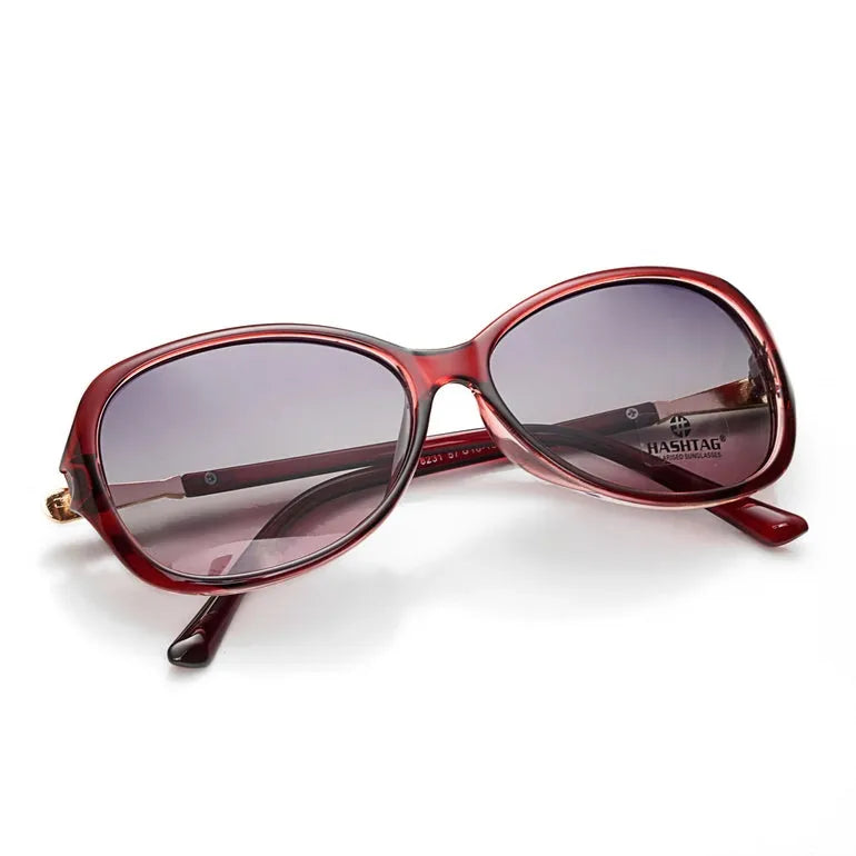 Crystara | Brown Large Full Rim Butterfly Sunglasses for Women [Polarized]
