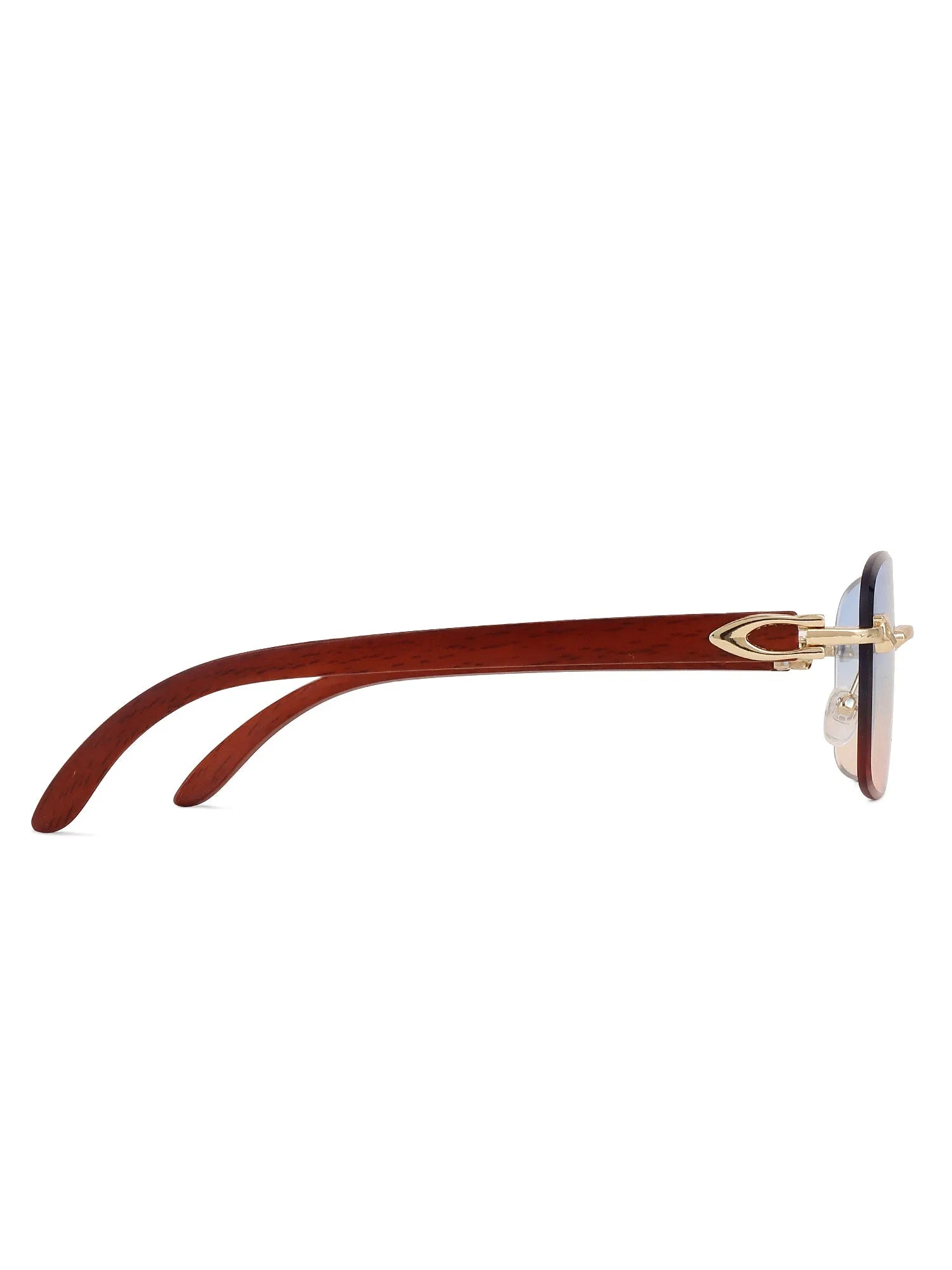 Stralor | Gradient Blue & Brown Medium Rim Less Rectangle Sunglasses for Men & Women [UV-protected]