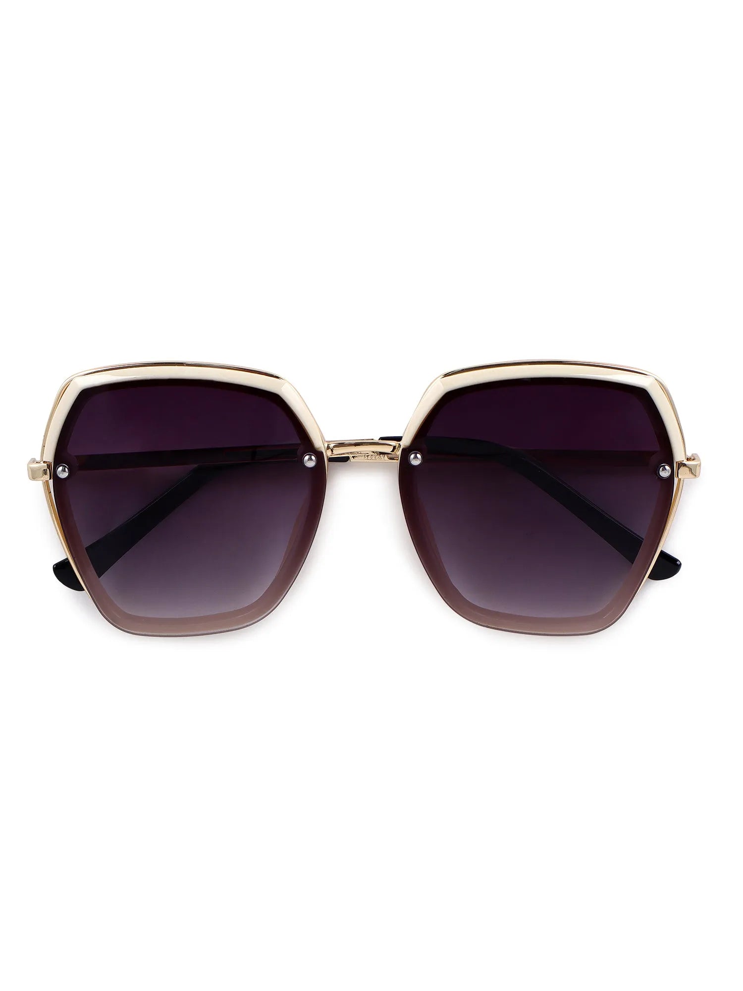 Lyra | Gradient Purple Large Full Rim Hexagonal Sunglasses for Women [UV-protected]