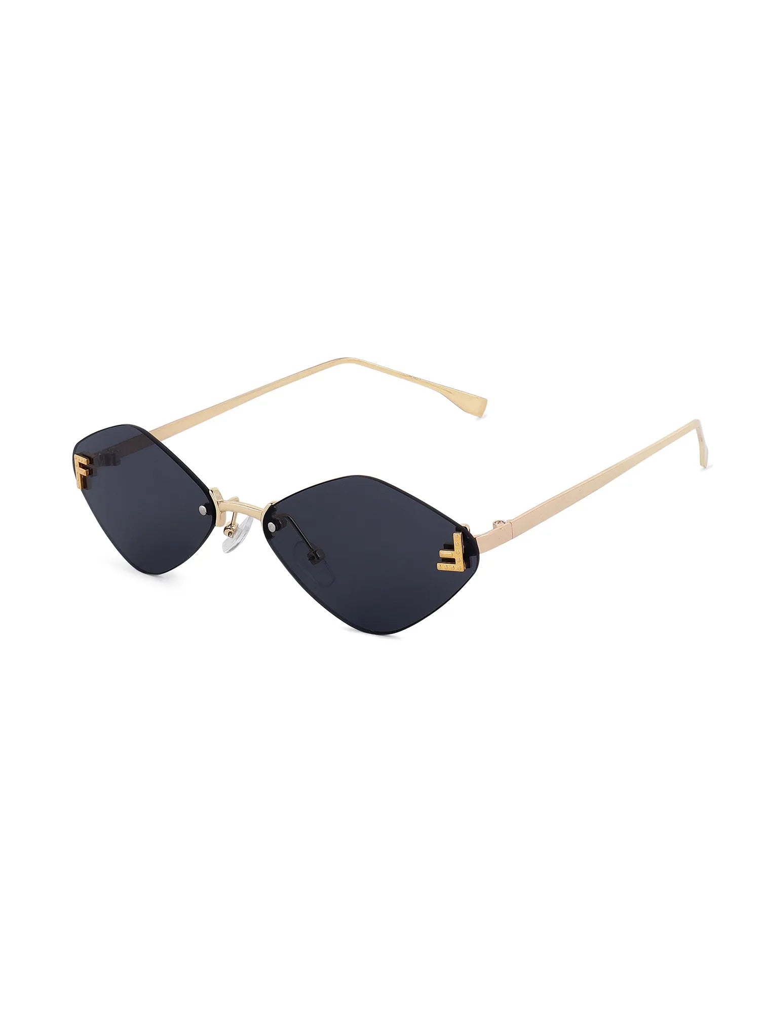 Xelora | Black Small Rim Less Diamond Sunglasses for Women [UV-protected]