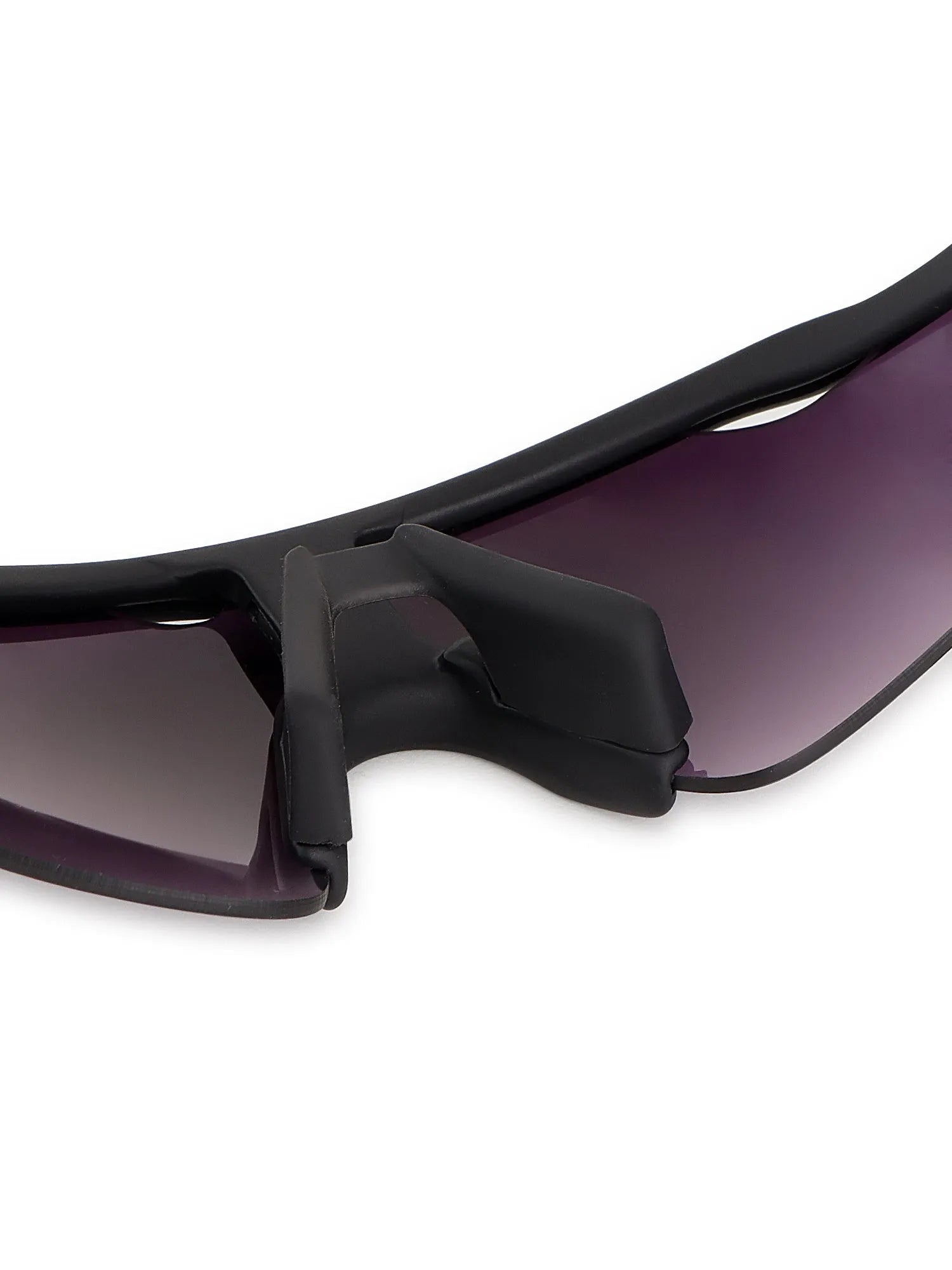 Chronos | Black Medium Half Rim Shield Sports Glasses for Men & Women [UV-protected]