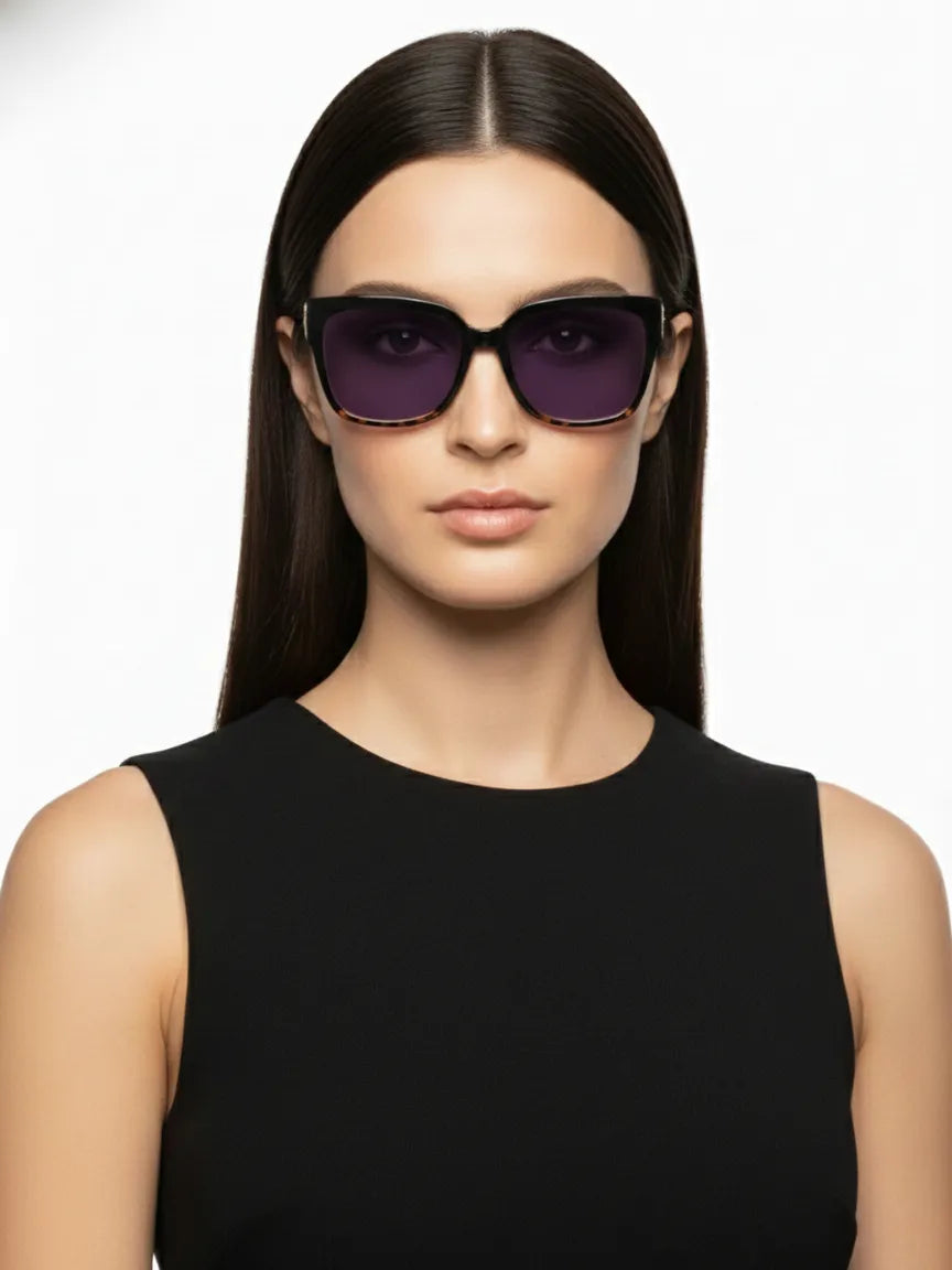 DayLight | Transparent/Purple Large Full Rim Square Sunglasses for Men & Women [Photochromic]