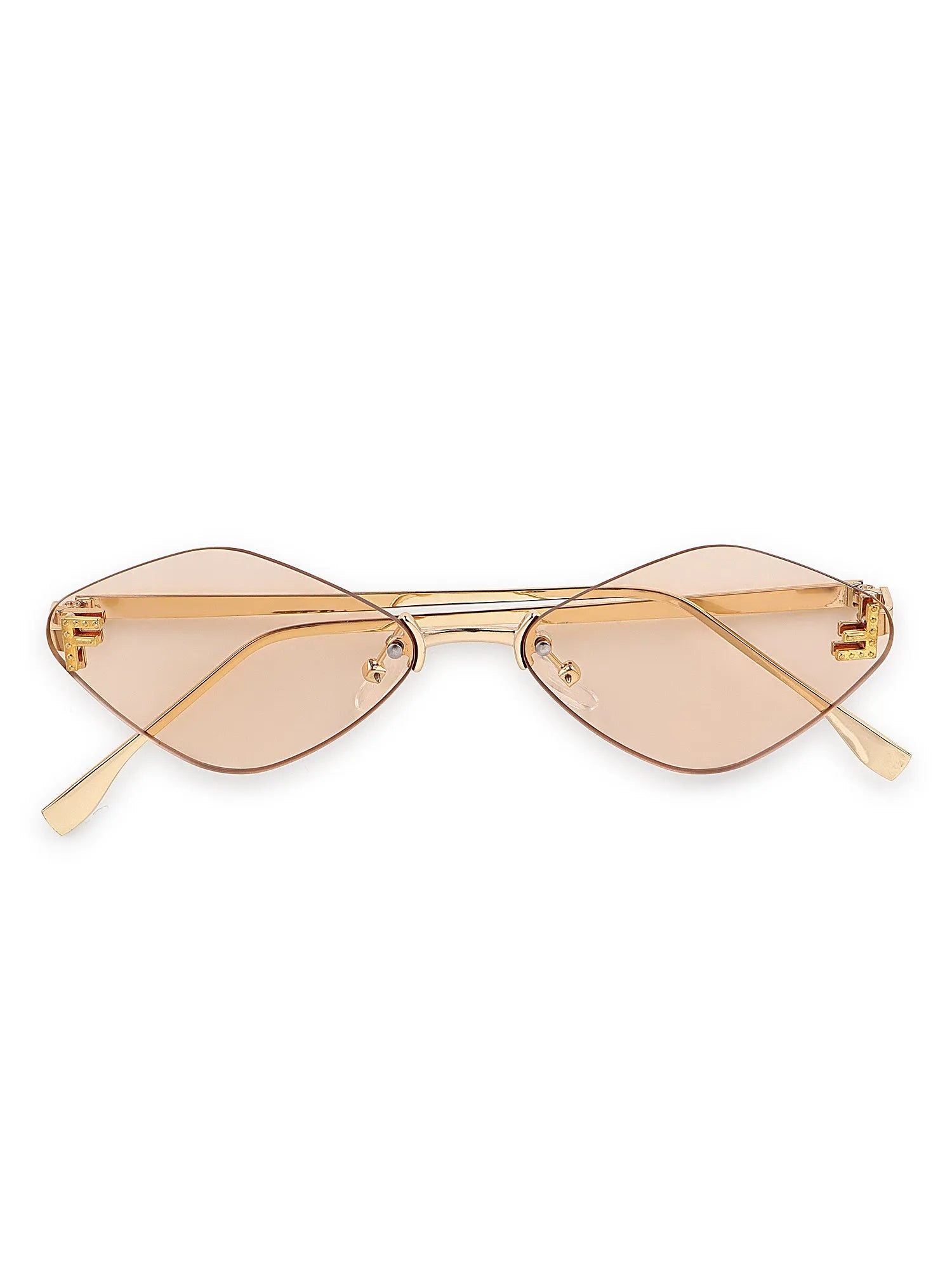Xelora | Light Yellow Small Rim Less Diamond Sunglasses for Women [UV-protected]