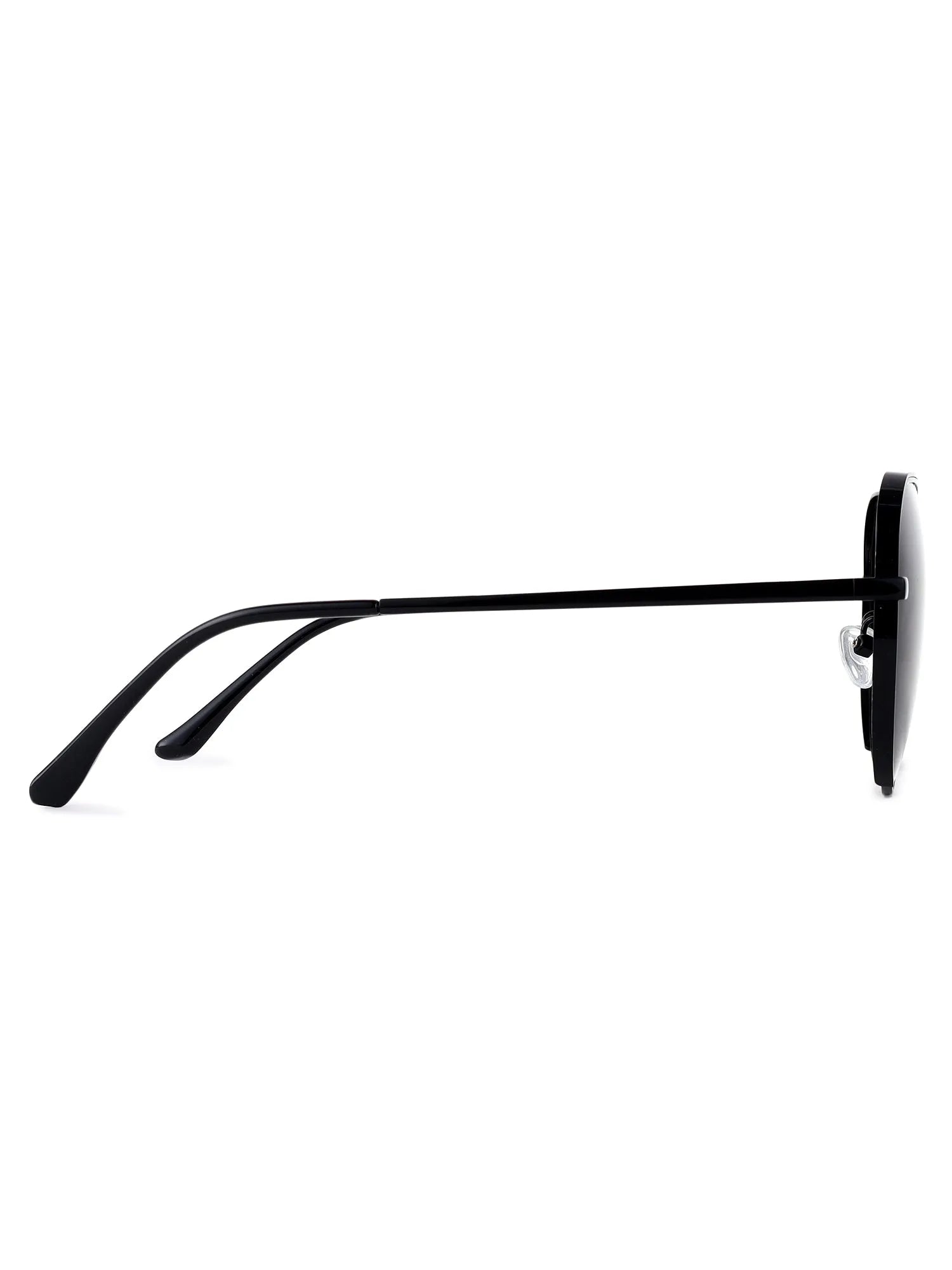 Tesseract | Black Large Full Rim Aviator Sunglasses for Men [Polarized]