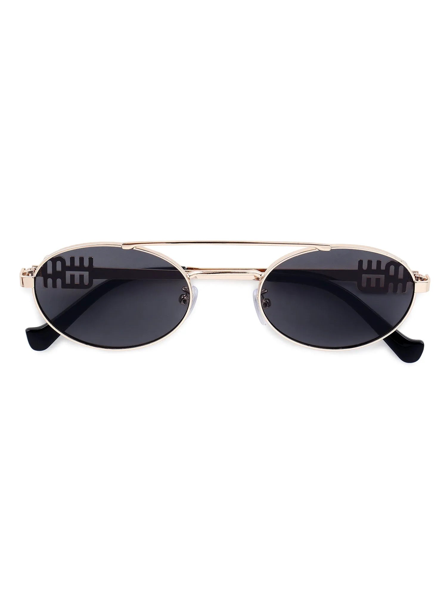 Stralium | Golden Large Full Rim Oval Sunglasses for Women [UV-protected]