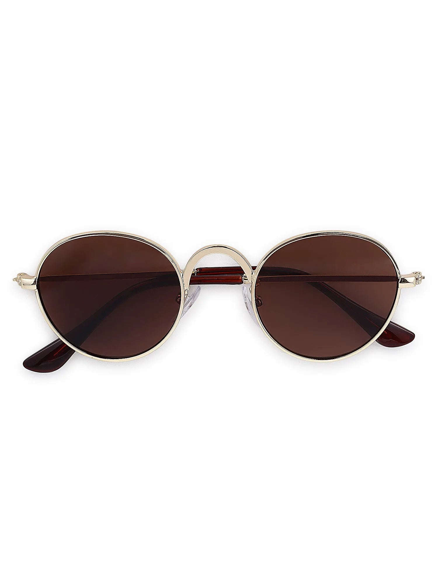 Nylora | Brown Small Full Rim Round Sunglasses for Kids [UV-protected]