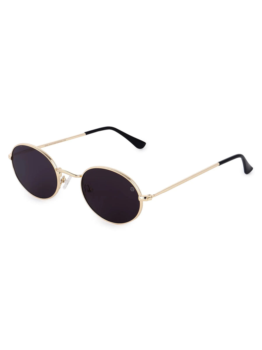 Nimbra | Golden Small Full Rim Oval Sunglasses for Women [UV-protected]