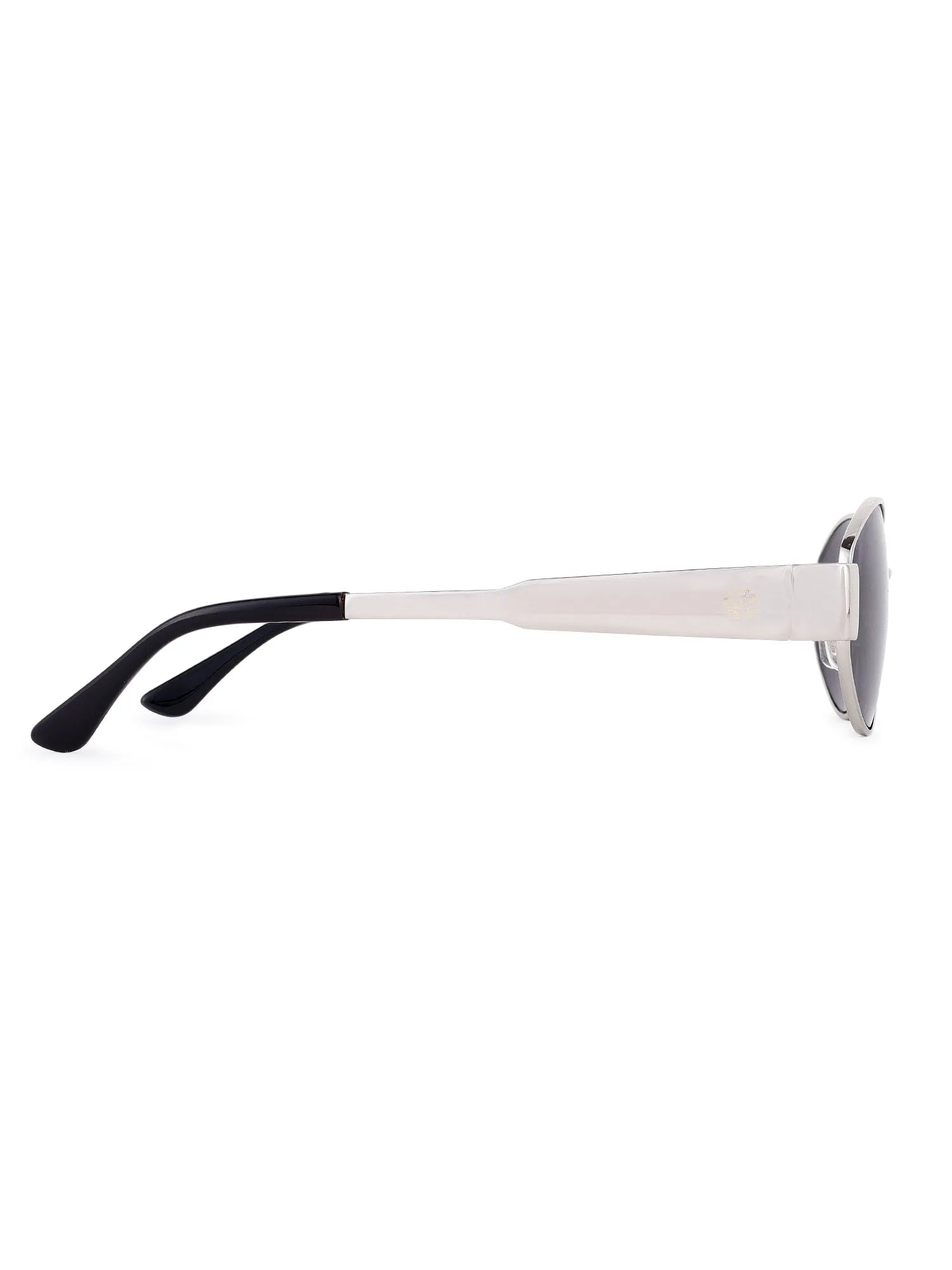 Fynora | Silver Medium Full Rim Oval Sunglasses for Women [UV-protected]
