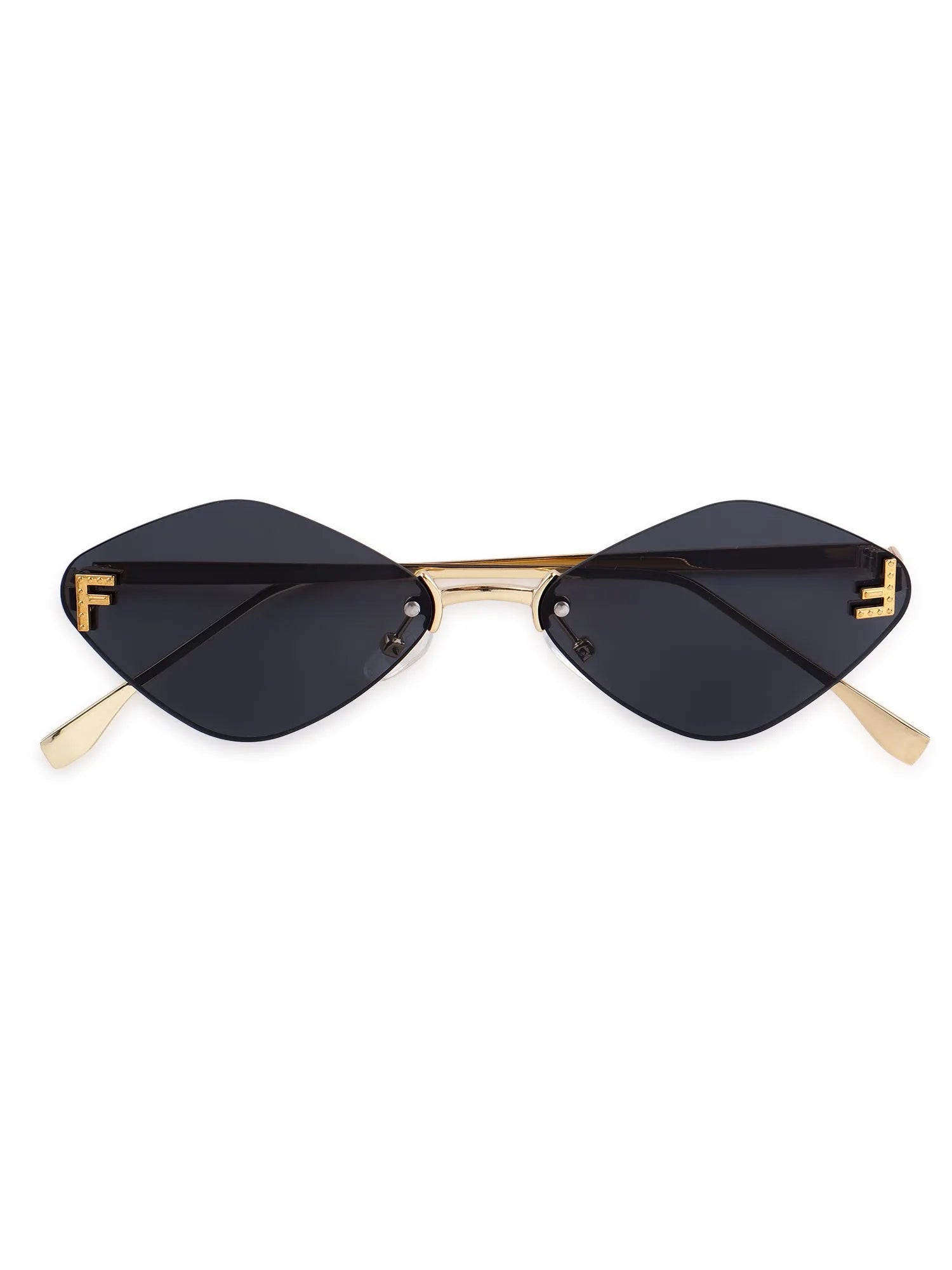 Xelora | Black Small Rim Less Diamond Sunglasses for Women [UV-protected]