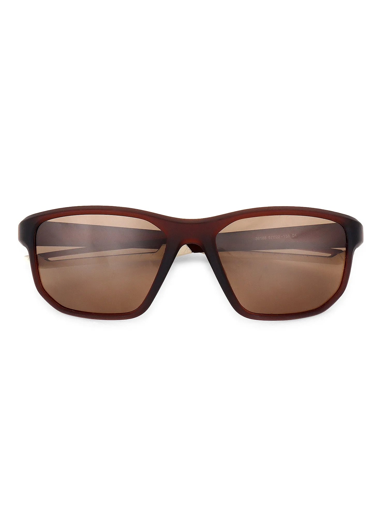 Ionium | Brown Large Full Rim Rectangle Sunglasses for Men [Polarized]
