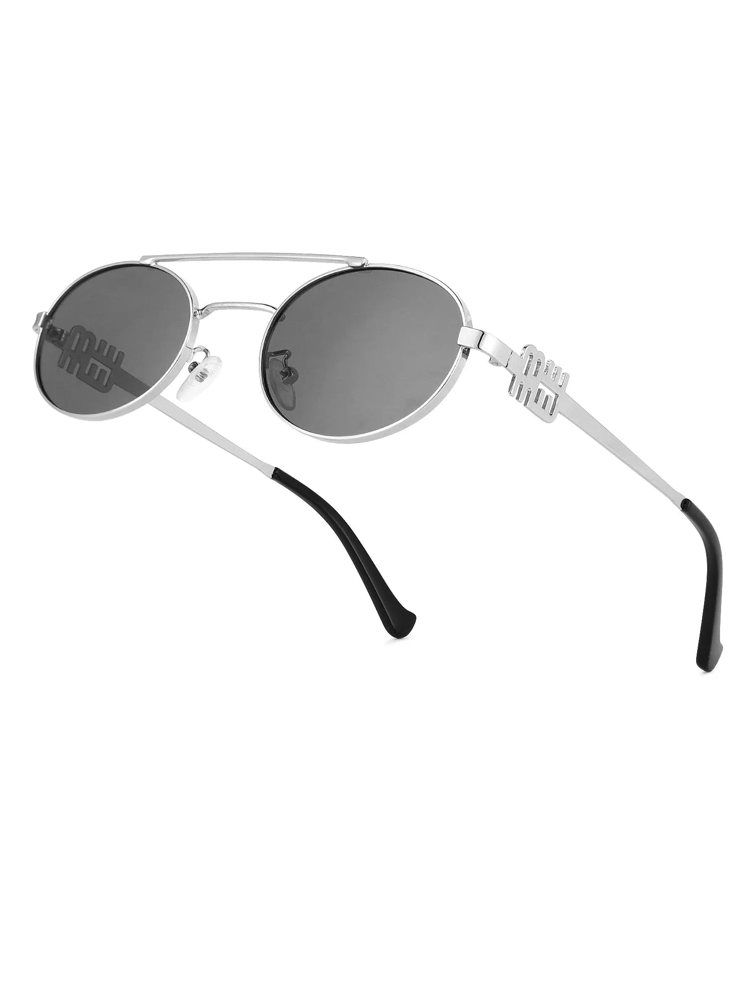 Stralium | Grey Large Full Rim Oval Sunglasses for Women [UV-protected]