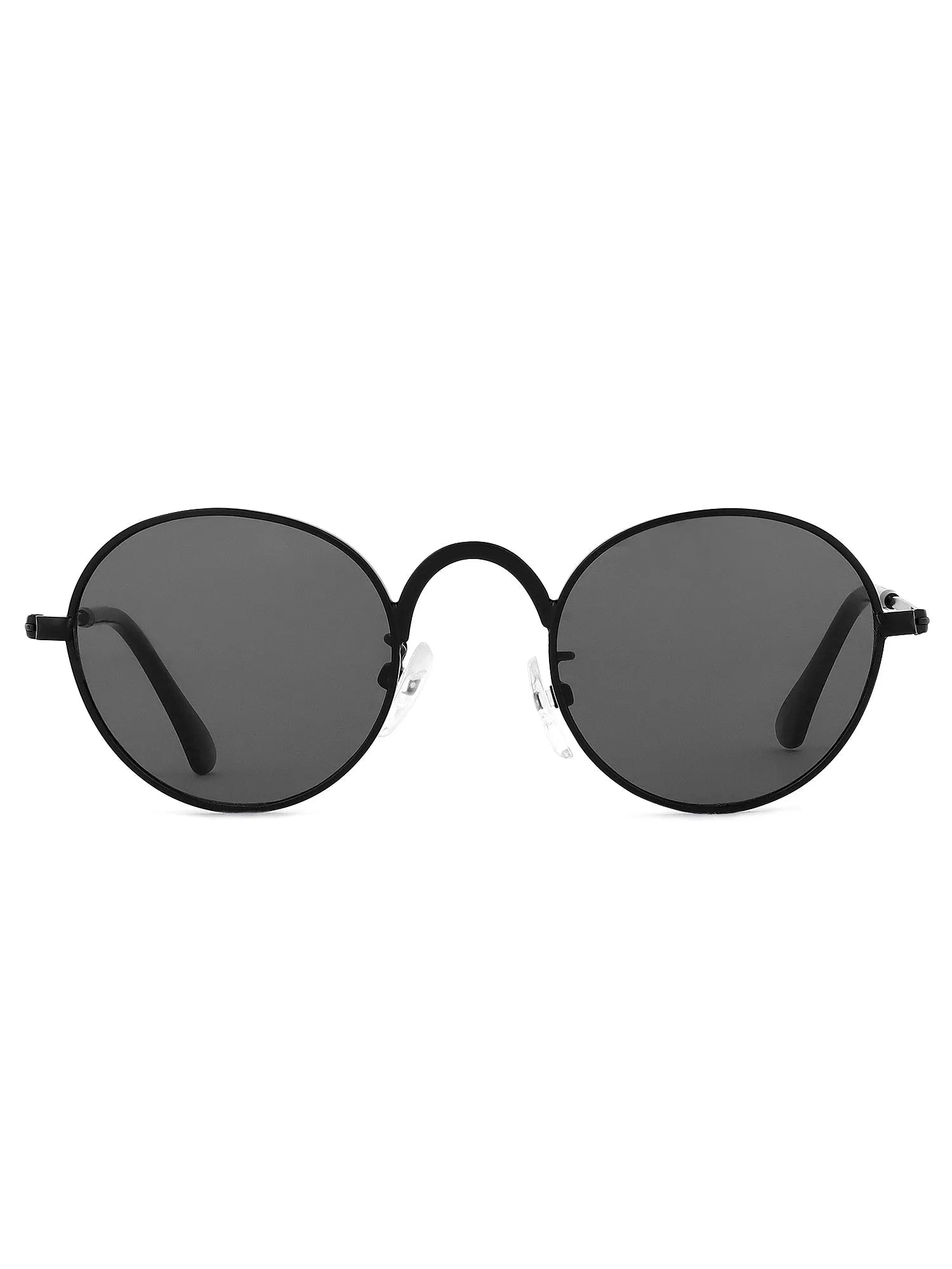 Nylora | Black Small Full Rim Round Sunglasses for Kids [UV-protected]