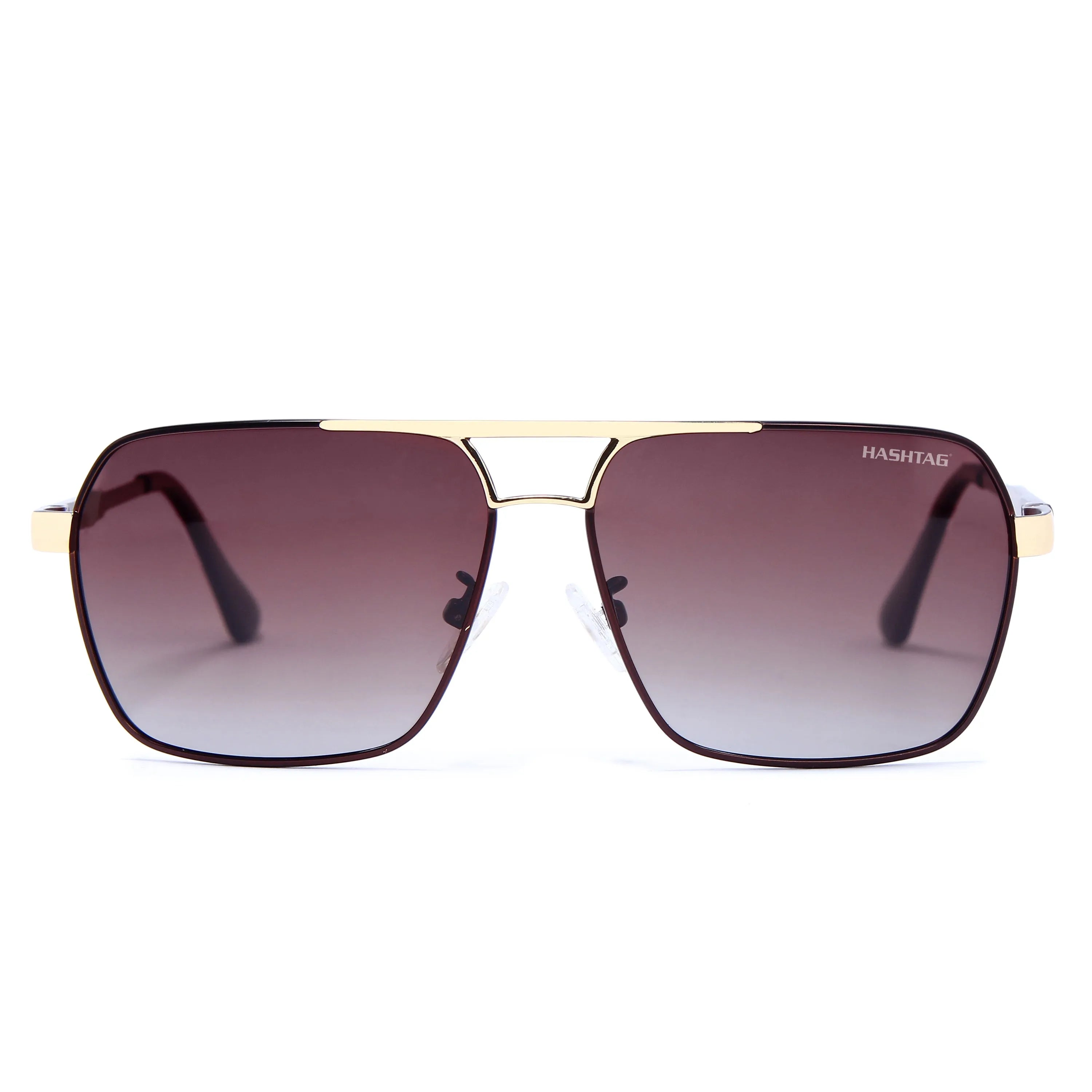Inferna | Gradient Brown Medium Full Rim RECTANGLE Sunglasses for Men & Women [Polarized]