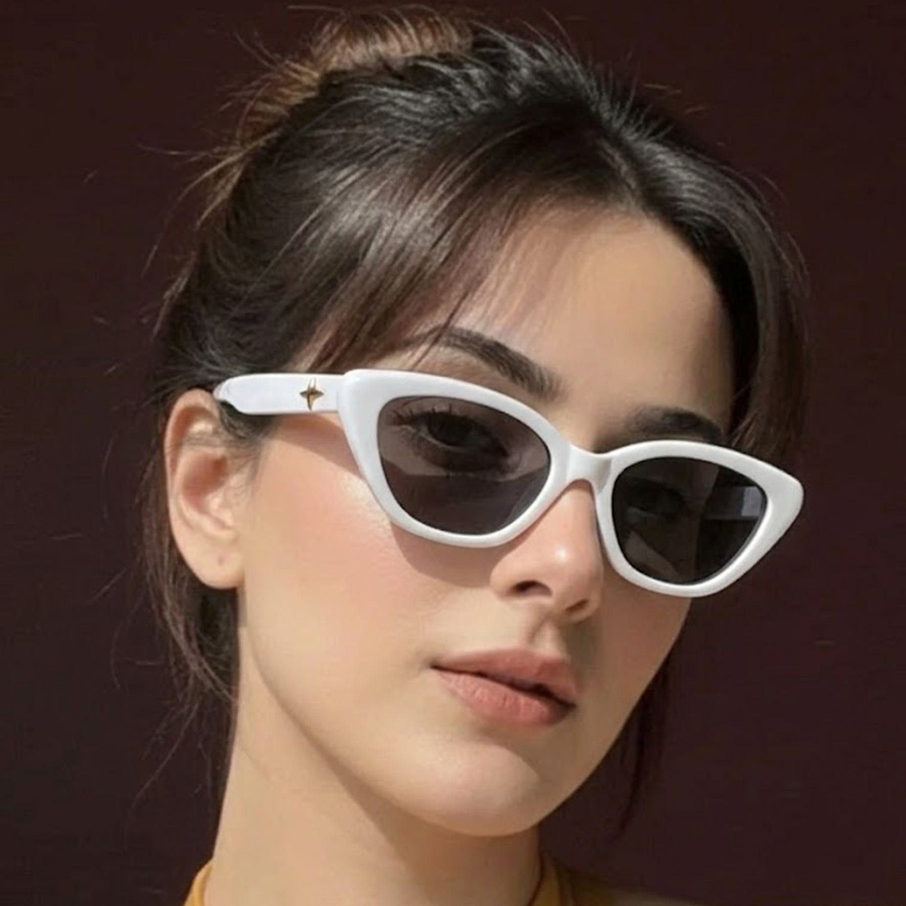 Syra | White Medium Full Rim Cat-Eye Sunglasses for Women [UV-protected] HASHTAG X WHITECHERRY
