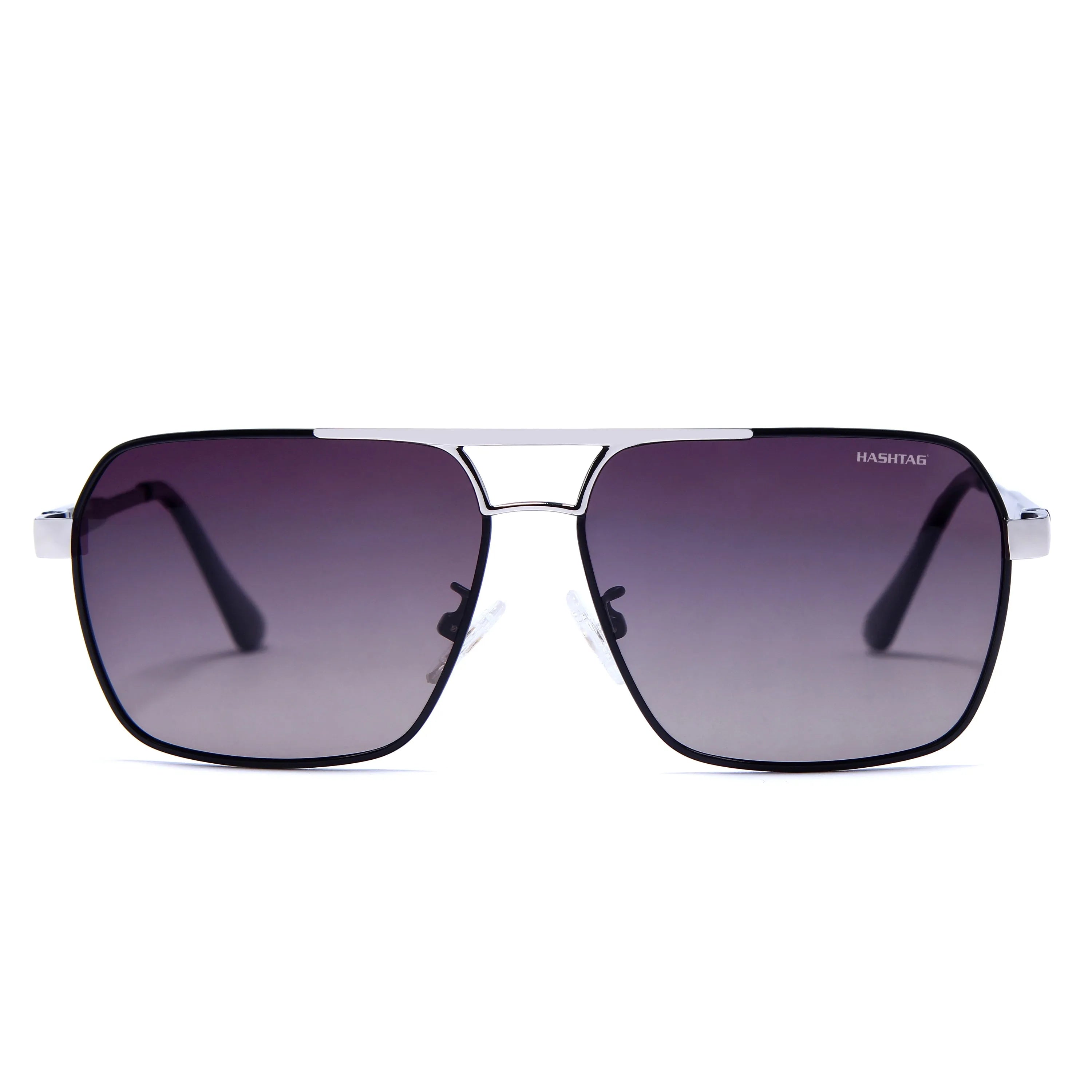 Inferna | Gradient Purple brown Medium Full Rim RECTANGLE Sunglasses for Men & Women [Polarized]