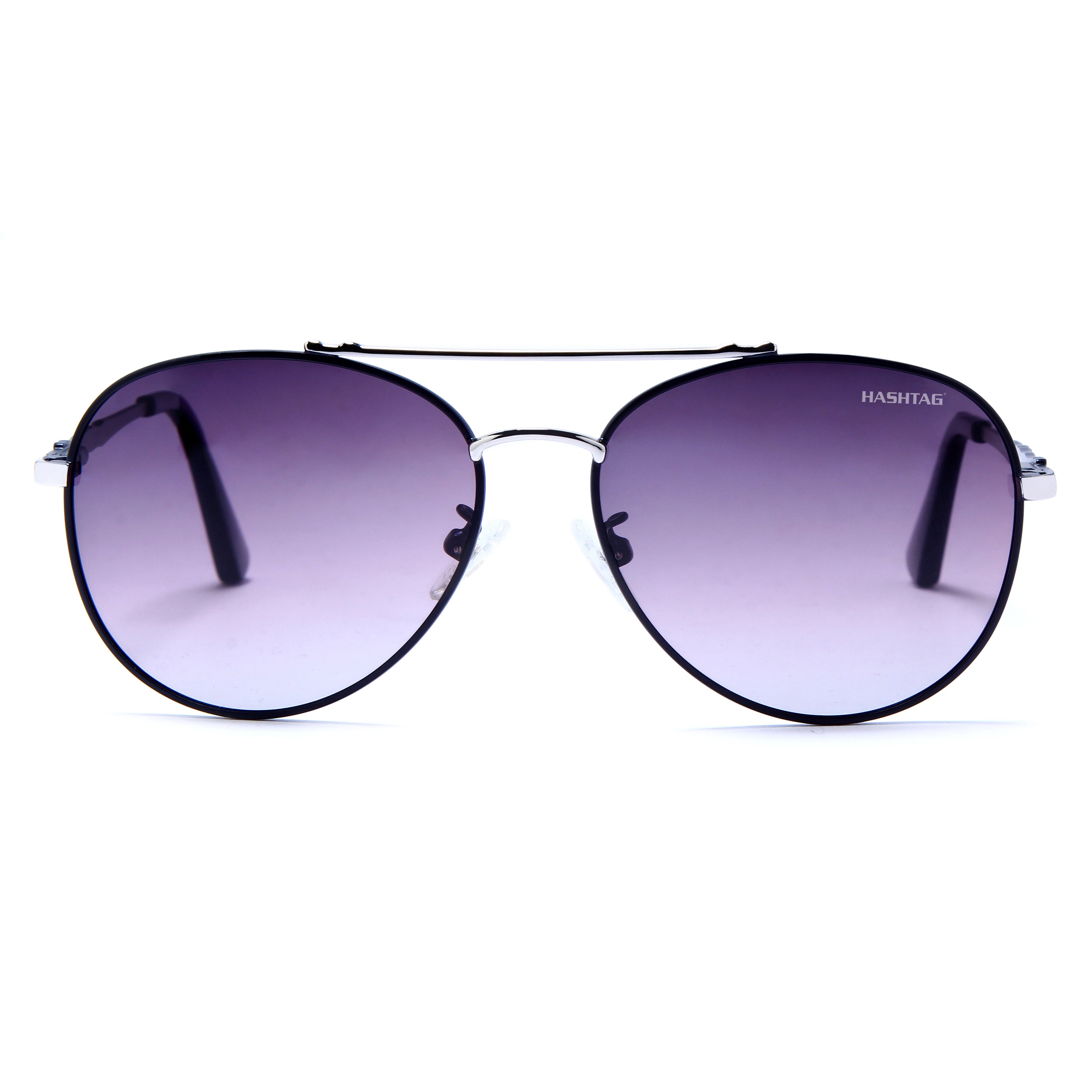 Hashtag Aviator Large Polarized Sunglasses with 100% UV Protection SGHT54-02-C4 - Purple