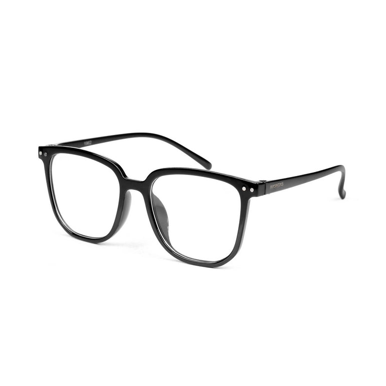 HASHTAG Blue Block Wayfarer Polycarbonate Black Eyeglasses for Men and Women-AB13-1962-Black