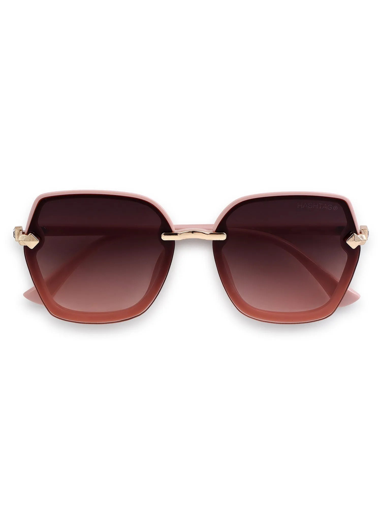Xyrion | Gradient Brown & Pink Large Full Rim Butterfly Sunglasses for Men & Women [UV-protected]